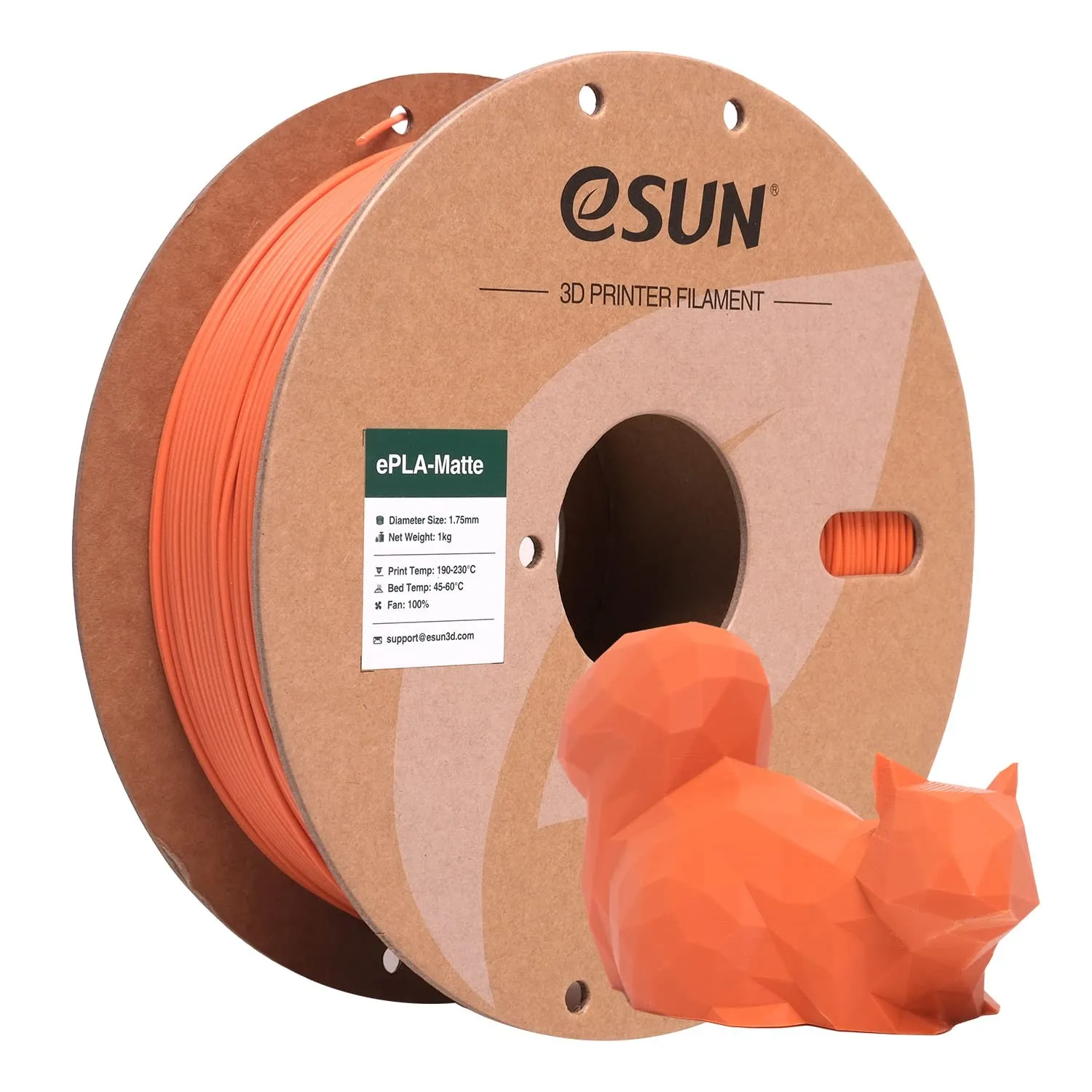 eSUN Upgraded Matte PLA Filament 1.75mm, Mandarine Orange1KG