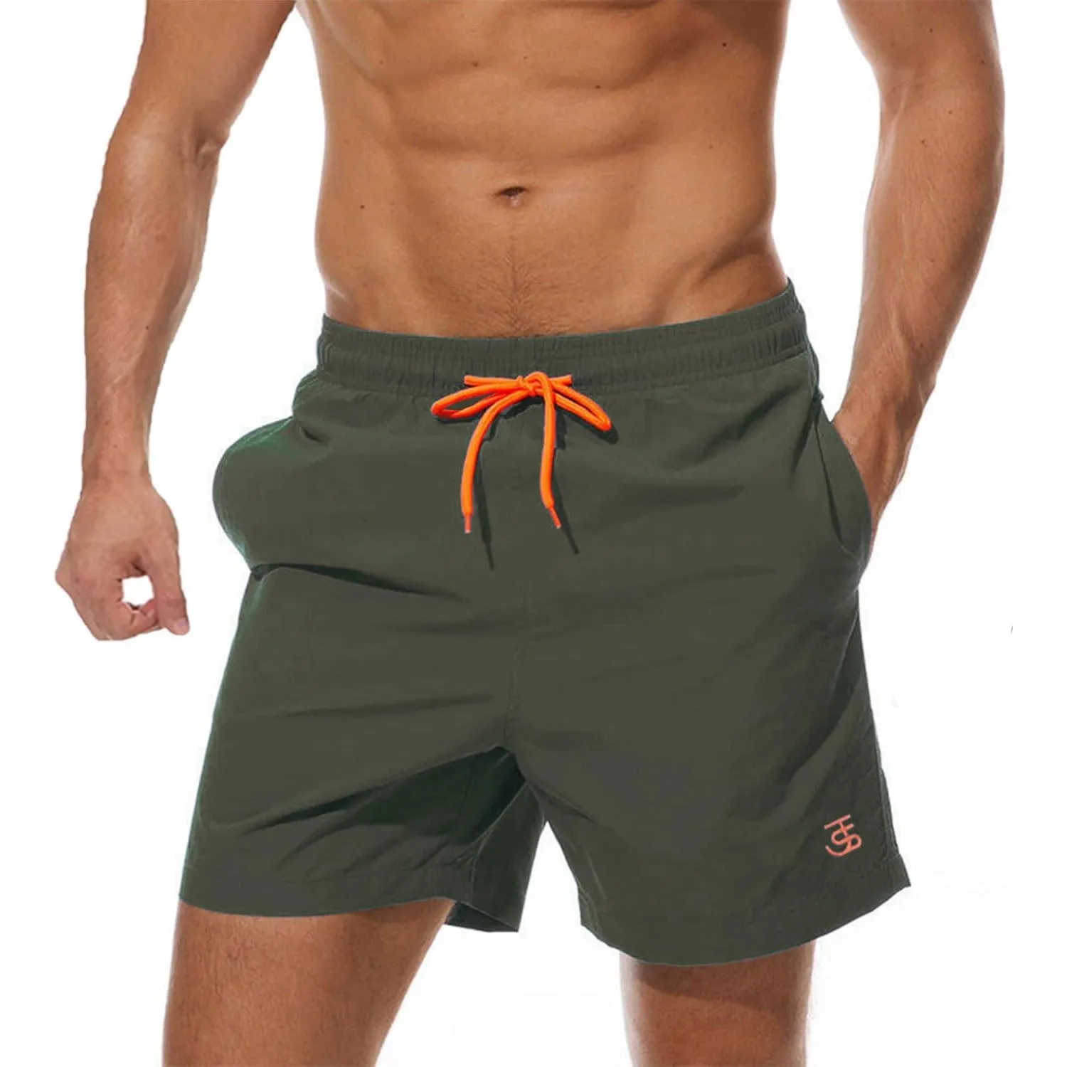 JustSun Badehose Herren Schnelltrocknend Boardshorts mit Mesh-Futter und Verstellbarem Tunnelzug