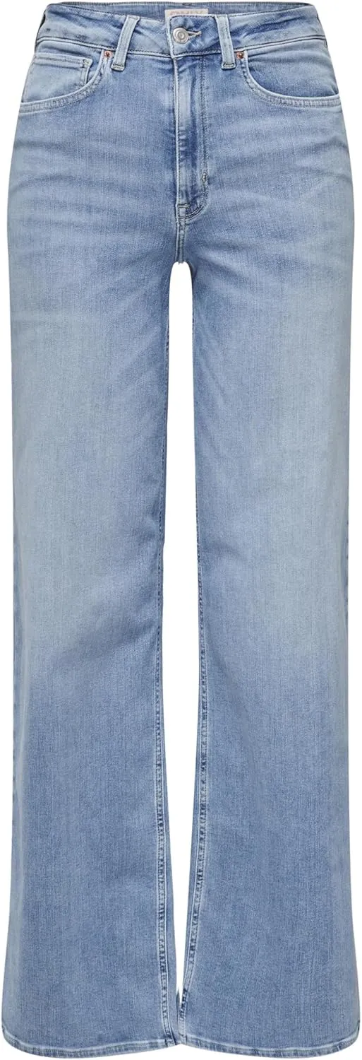 ONLY Female Jeans mit weitem Bein ONLMADISON Hohe Taille Weiter Beinschnitt Jeans