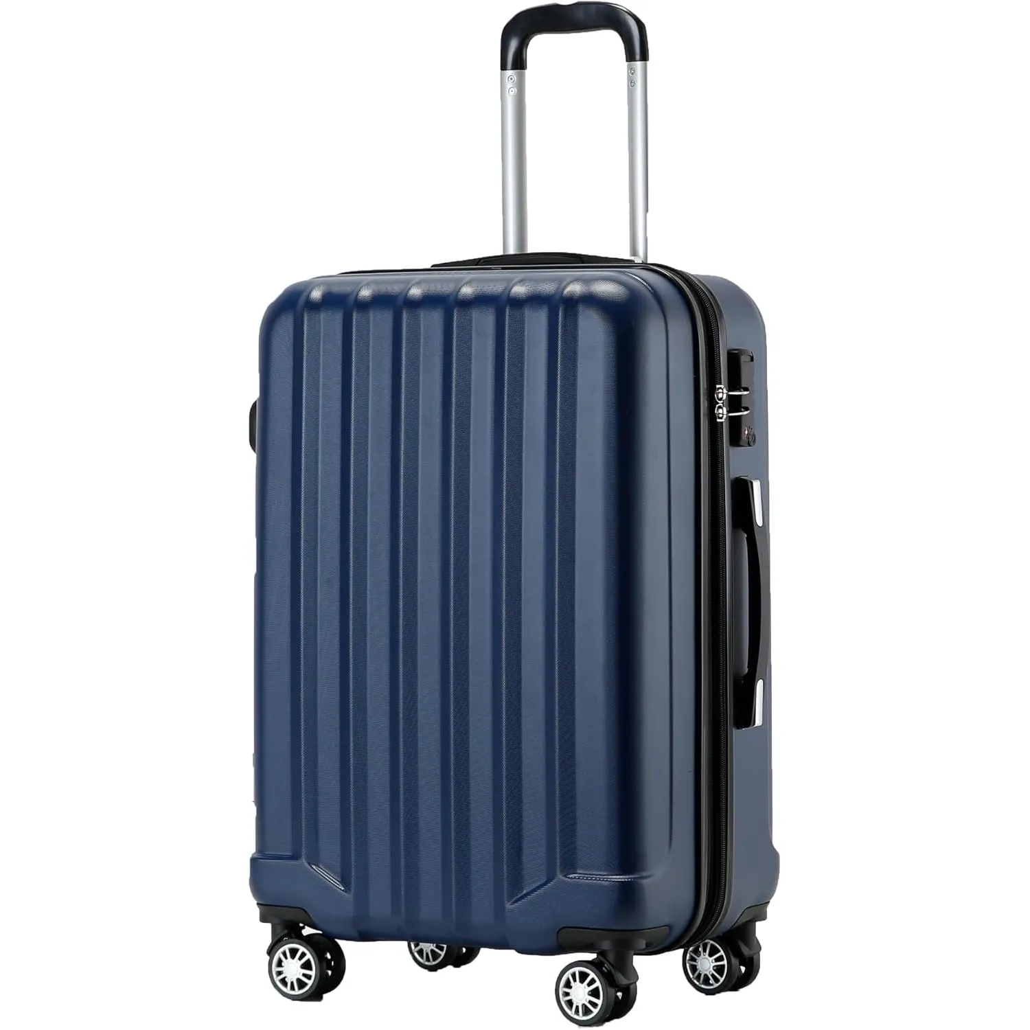 BEIBYE TSA-Schloß 2080 Gepäck Zwillingsrollen Reisekoffer Koffer Trolley Hartschale Dehnungsfuge (Dunkelblau, L)