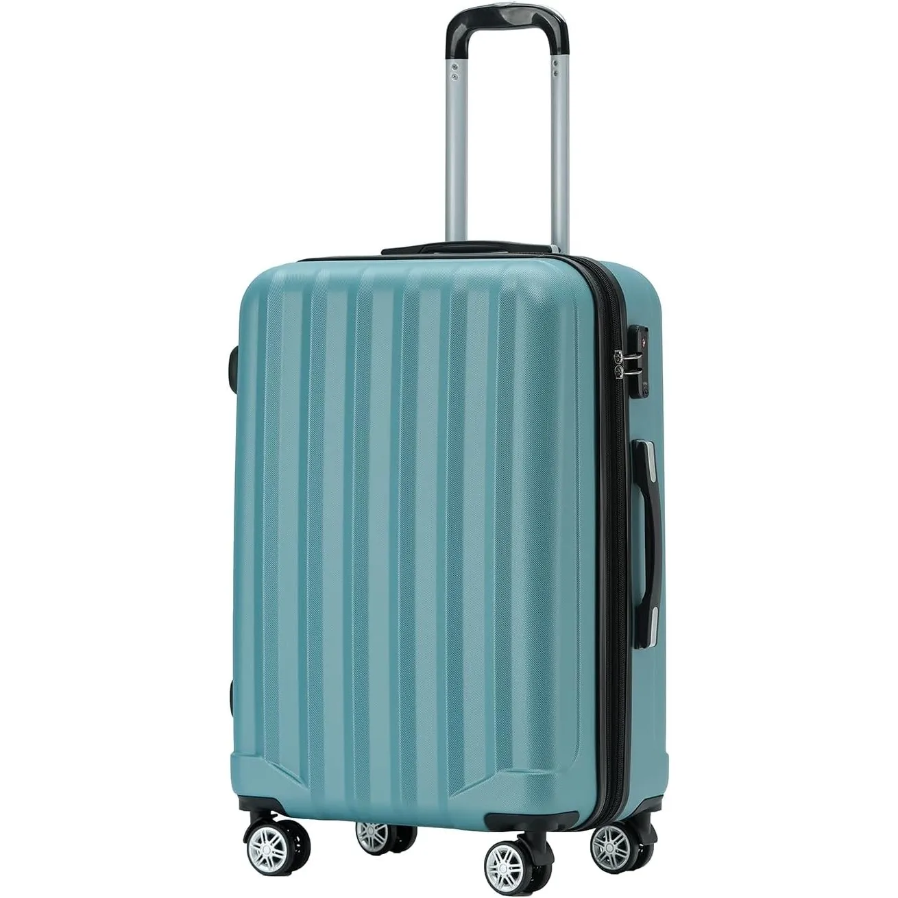 BEIBYE TSA-Schloß 2080 Gepäck Zwillingsrollen Reisekoffer Koffer Trolley Hartschale Dehnungsfuge (Ice Blue, XL)