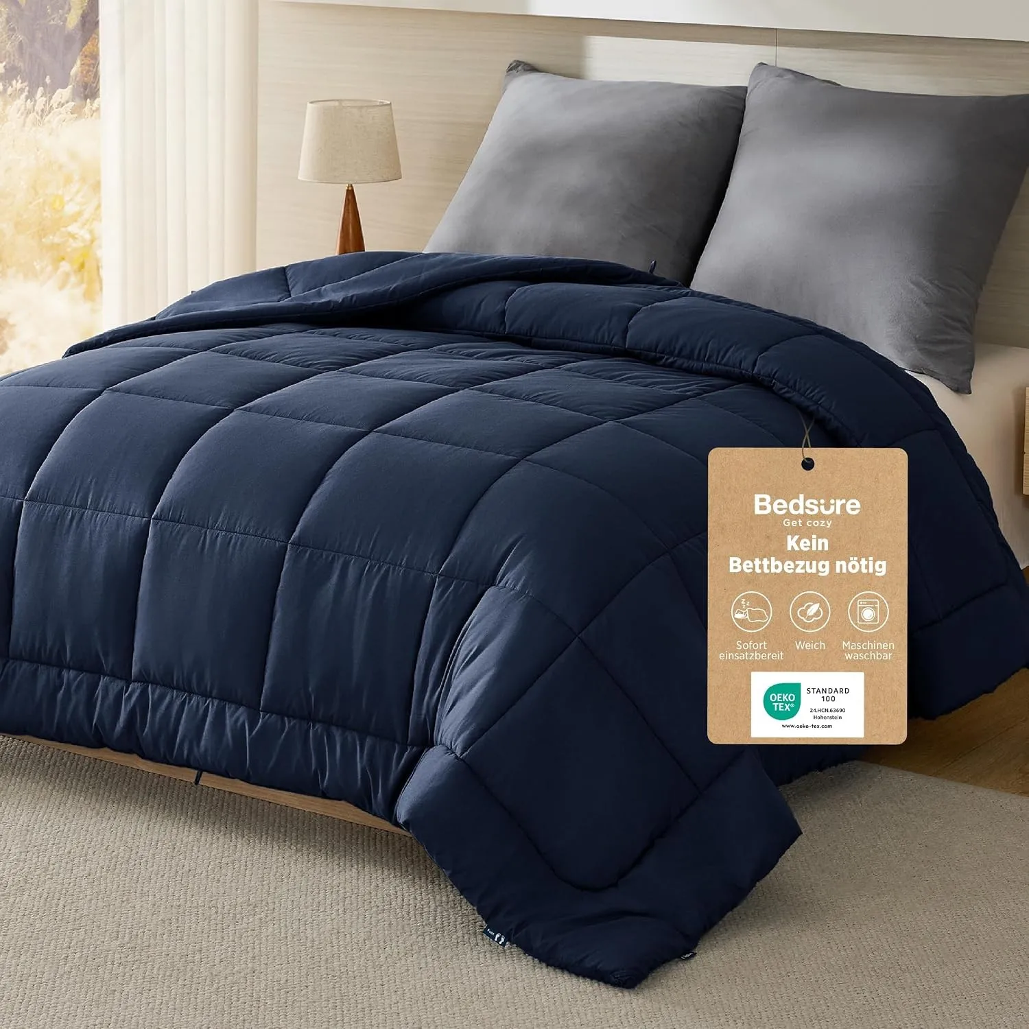 BEDSURE Bettdecke Ohne Bezug 135x200 - Bettdecke mit Integriertem Bezug