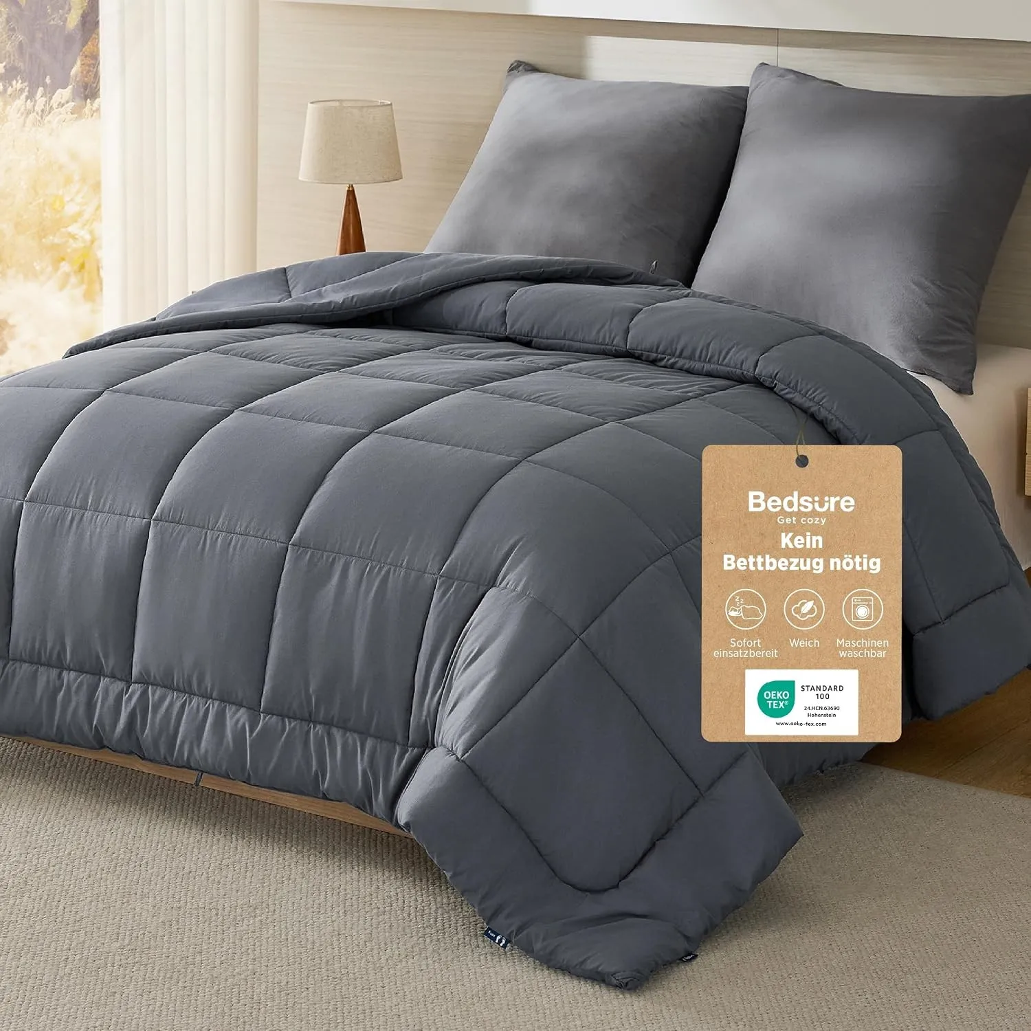 BEDSURE Bettdecke Ohne Bezug 240x220 - Bettdecke mit Integriertem Bezug