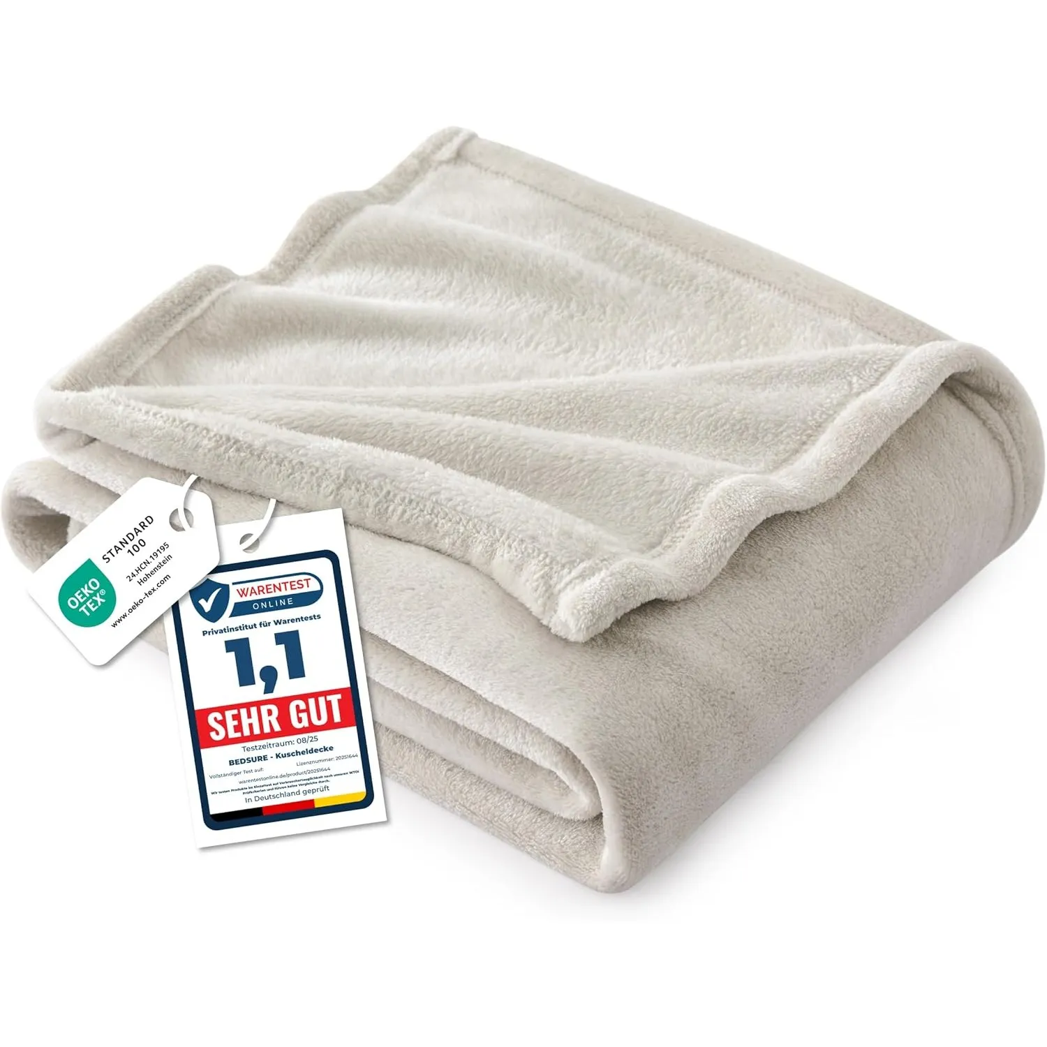 BEDSURE Kuscheldecke Flauschig Decke Fleecedecke - 130x150cm, Beige