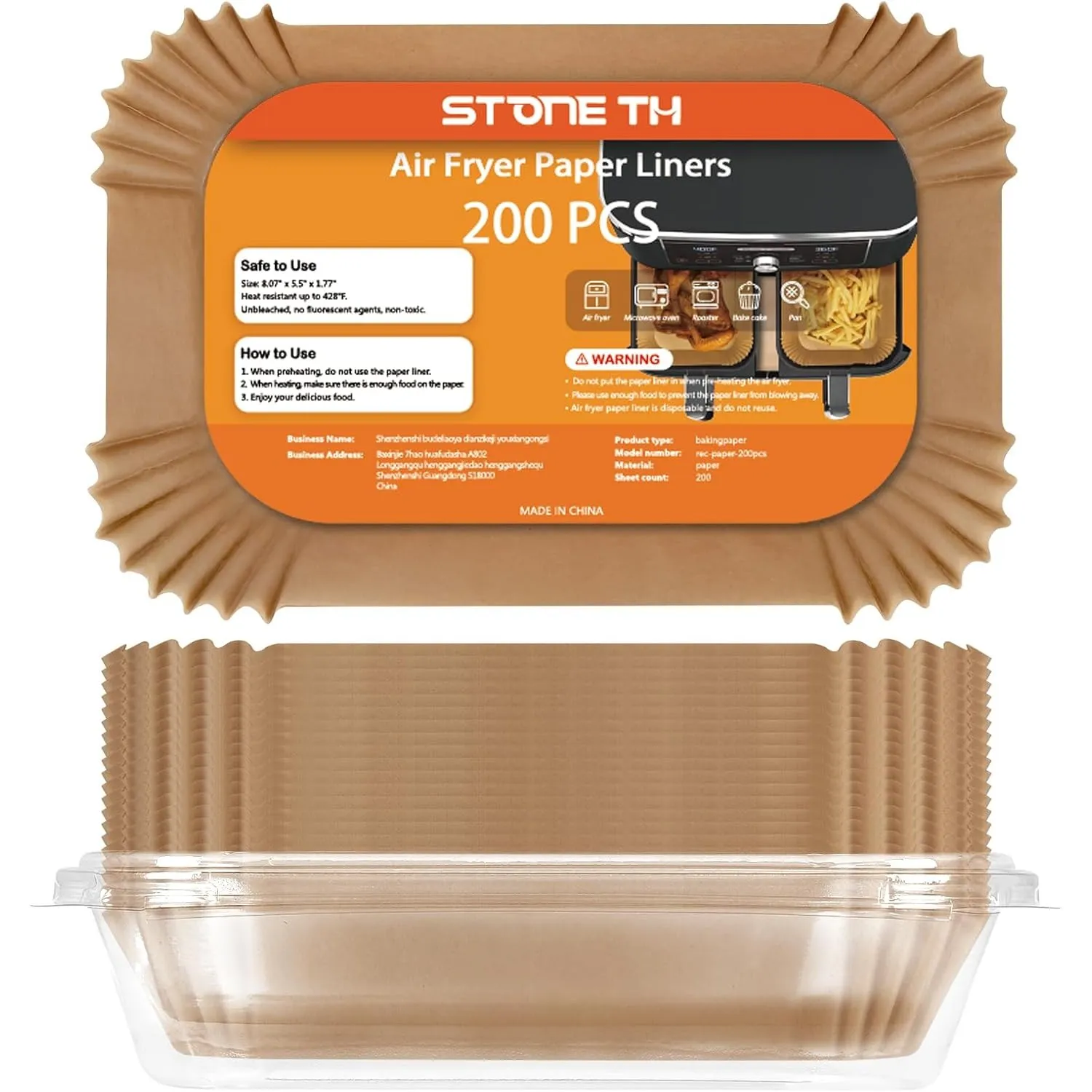 200 Stück Backpapier für Heißluftfritteuse Ninja Dual, Stone TH Airfryer mit Doppelkammer Pergamentpapier Liner Kompati…