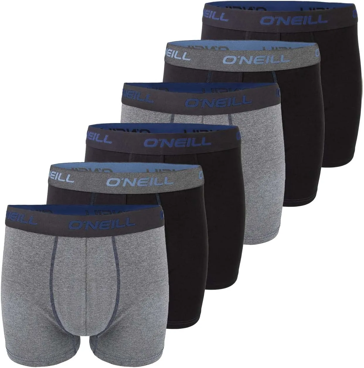 O'Neill Boxershorts Herren 6er Pack Baumwolle Uni Sport Boxer Männer Basic Trunk Unterwäsche Unterhose ohne Eingriff Sc…