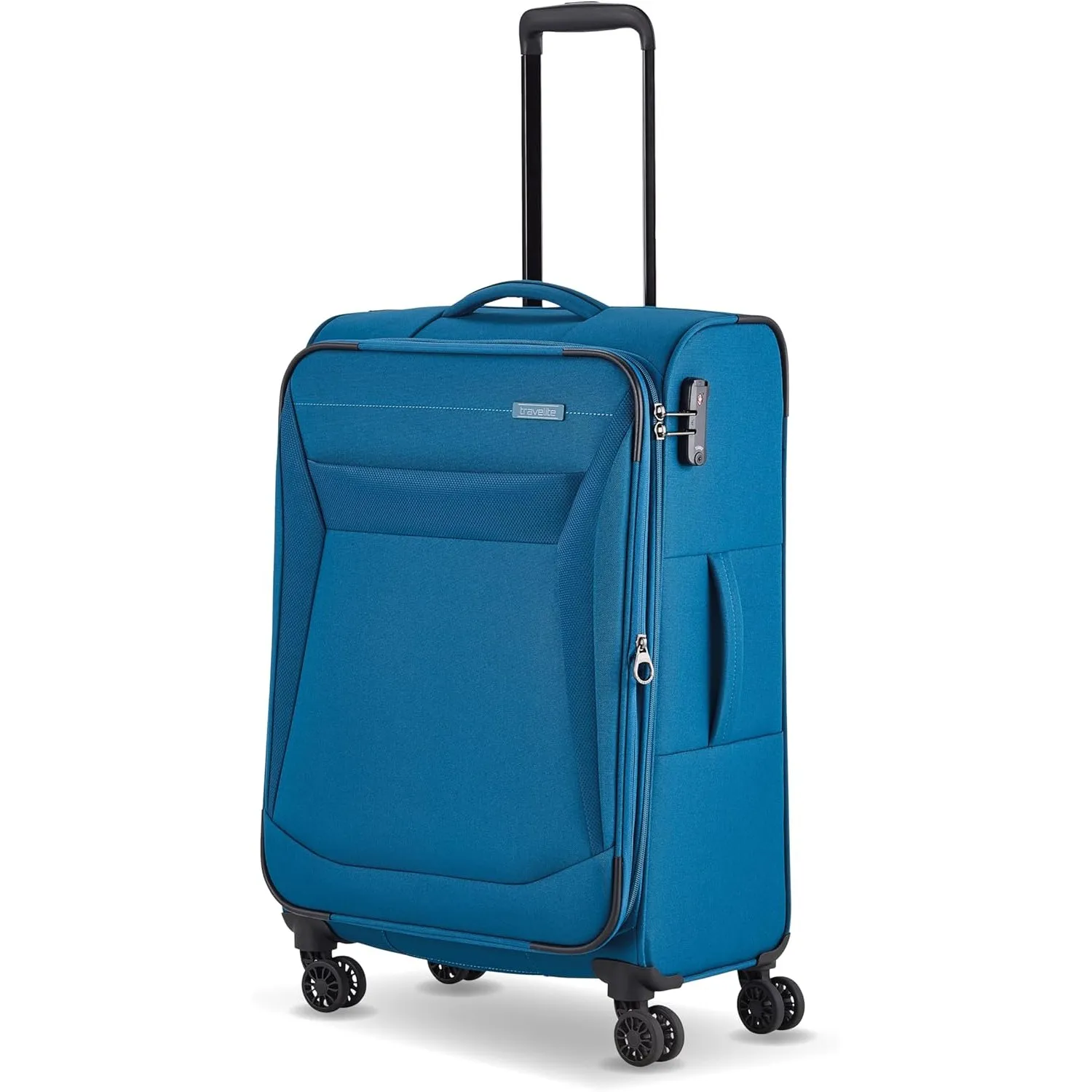 Travelite Koffer Chios Größe M, 67 cm, 60-66 Liter, mittelgroß, leicht | Weichschalenkoffer, Rollkoffer mit 4 Doppelrol…