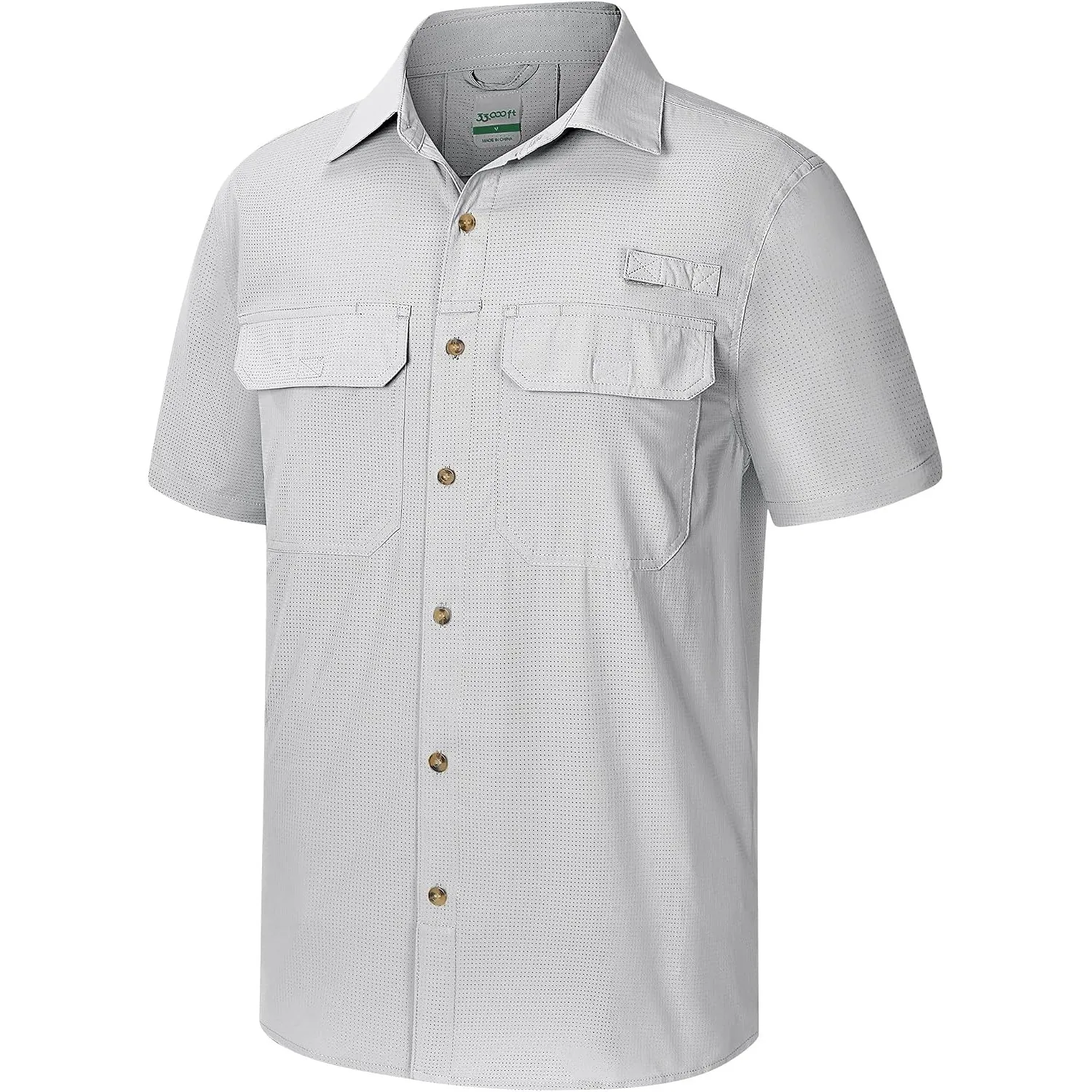 33,000ft Hemd Herren Kurzarm UPF50+ UV Schutz Outdoorhemd Schnelltrocknend Freizeithemd Funktionshemd Wanderhemd für An…