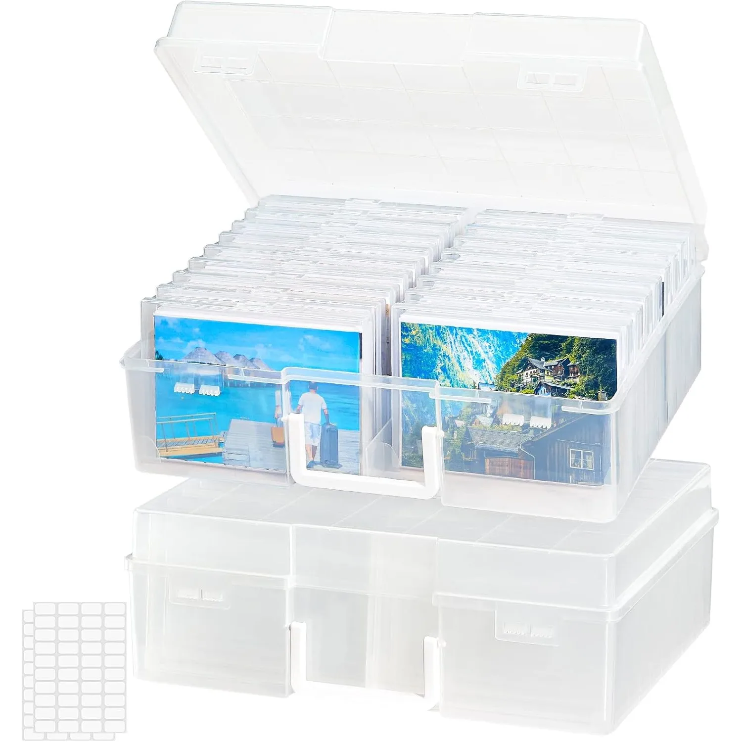 Lifewit Fotoaufbewahrungsbox 10,1 x 15,2 cm Fotoetui, 18 innere Fotohalter, durchsichtige Fotoboxen zur Aufbewahrung, F…