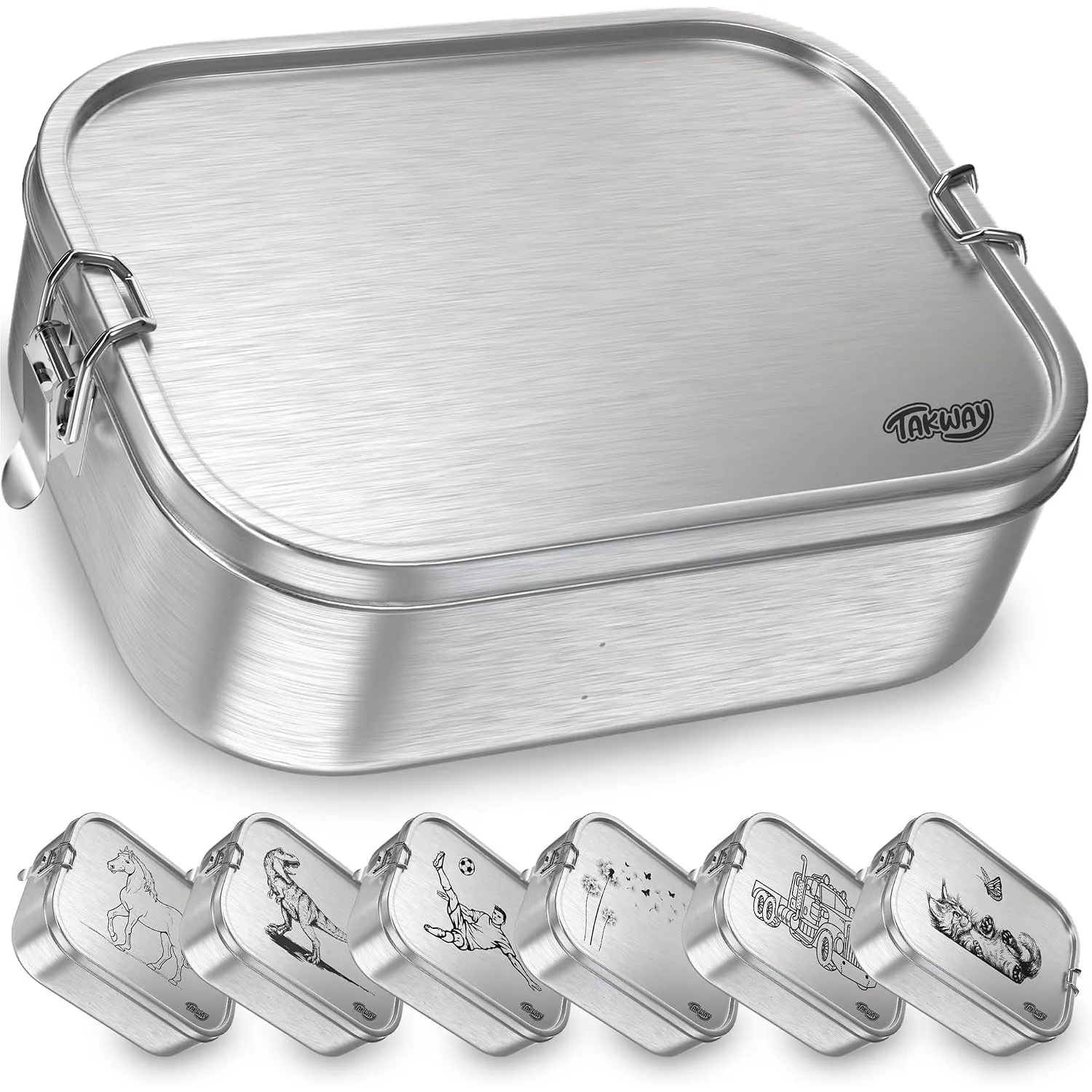 Edelstahl Brotdose mit Fächern 800ml – Auslaufsichere Lunchbox für Kinder & Erwachsene, Bento Box mit flexibler Unterte…