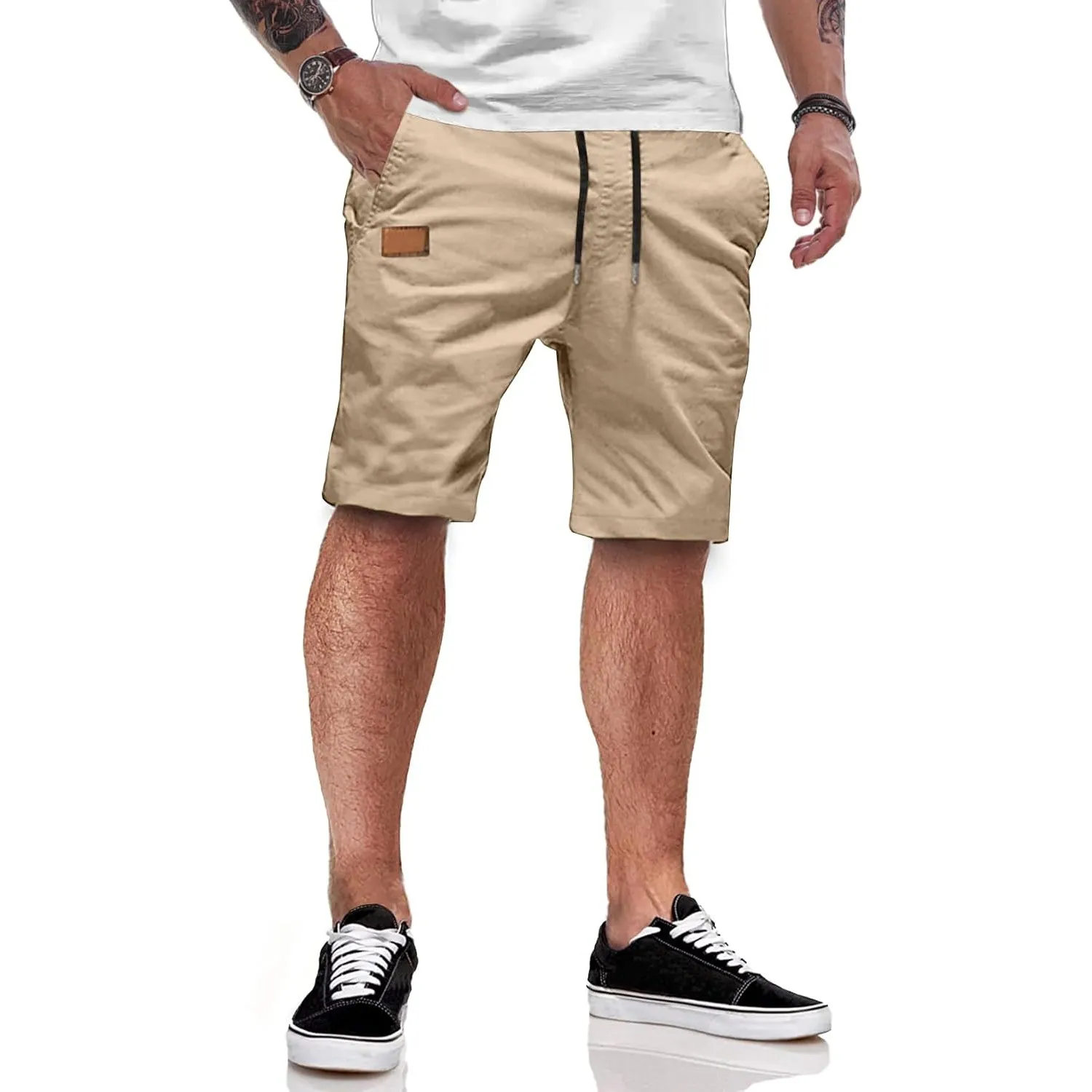 JMIERR Kurze Hosen Herren Sommer Shorts Herren Chino Baumwolle Elastische | Cargo Shorts Herren,Freizeit Shorts,Bequeme…