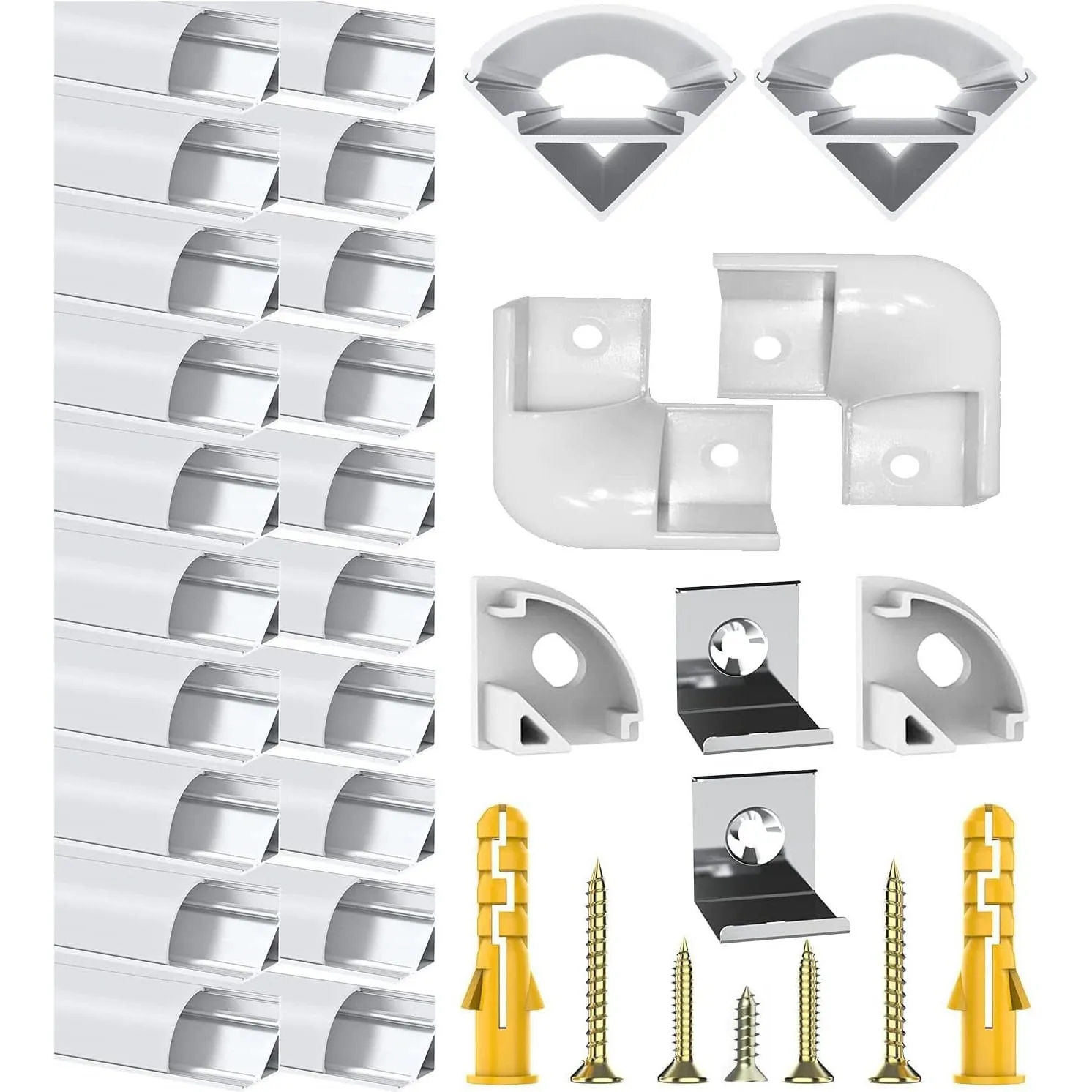 Chesbung LED Aluminium Kanal 20x1m, V Form Stripe Profil für LED Streifen/Stripe bis 12 mm inkl, Leiste Diffusor Profil…