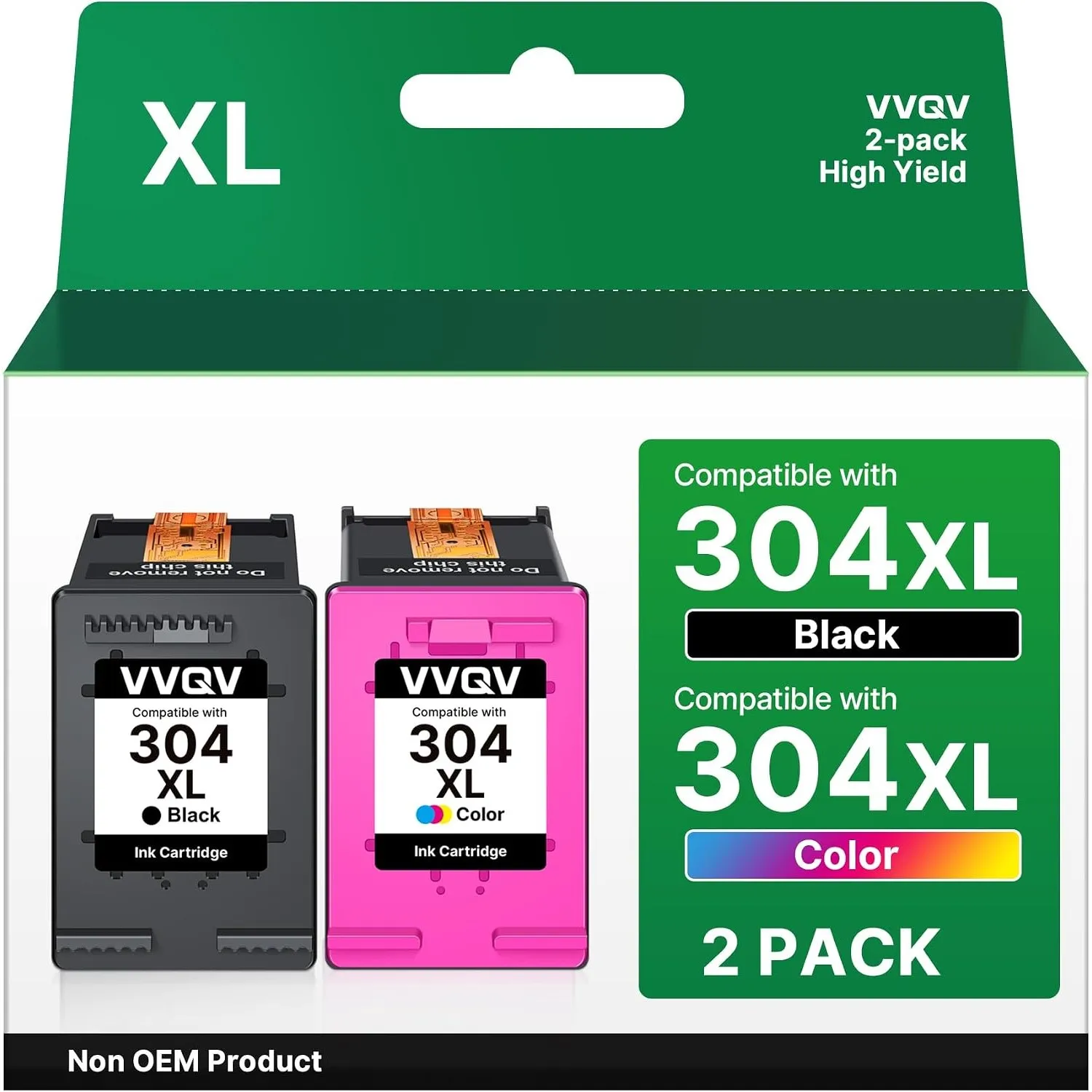 VVQV 304 XL Druckerpatronen Multipack 304XL Ersatz für HP 304 Druckerpatronen schwarz und Farbe für HP Envy 5000 5030 5…