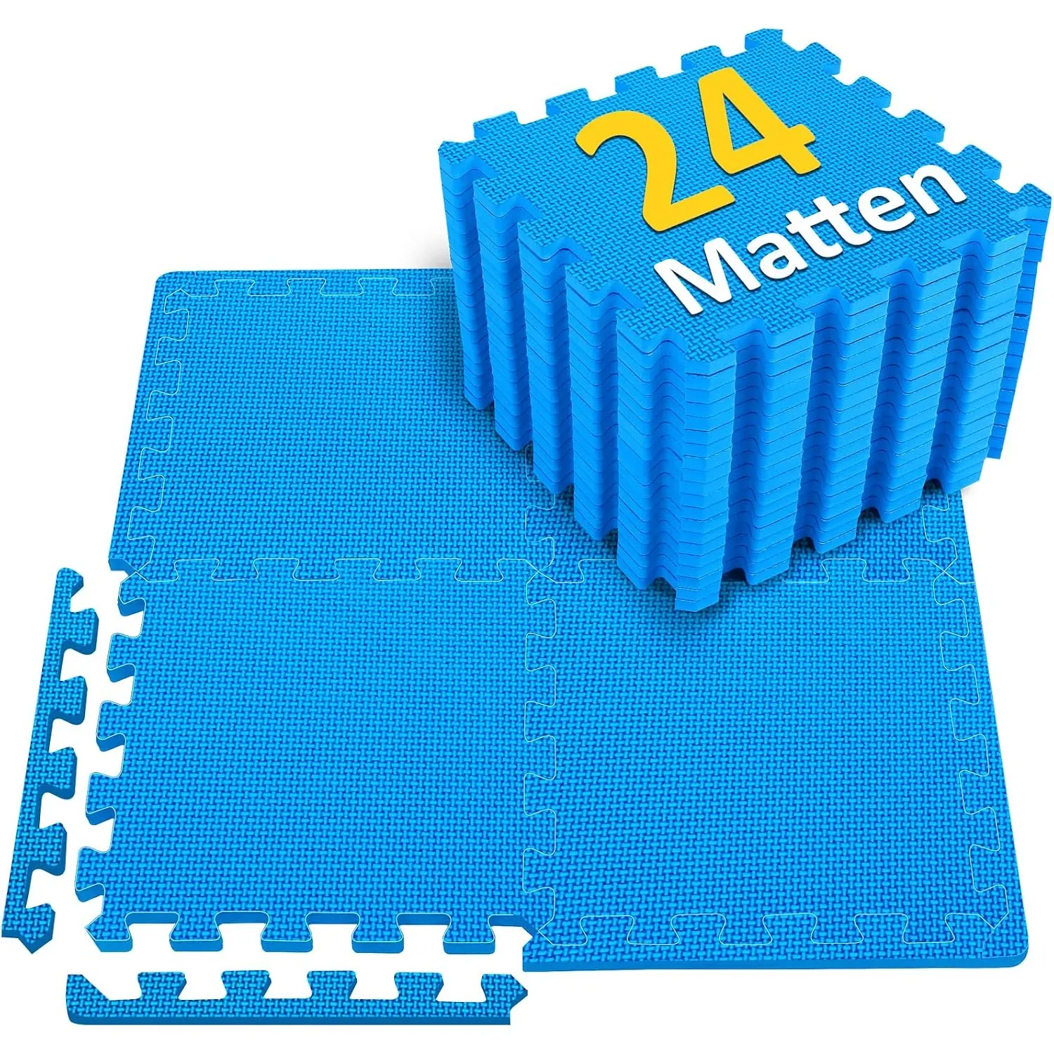 Bodenschutzmatte Fitness Set [31x31cm] - 24 Puzzlematte - EVA Sportmatte Fitnessmatte Rutschfest, Bodenmatte für Fitnes…