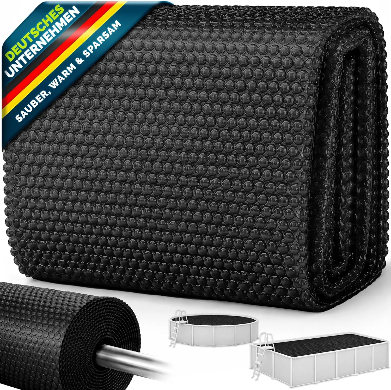 tillvex Pool Solar Tarpaulin Rectangular 300 x 200 cm | Solar Film Thickness 120 µm | Solar Tarpaulin Can Be Cut to Siz…