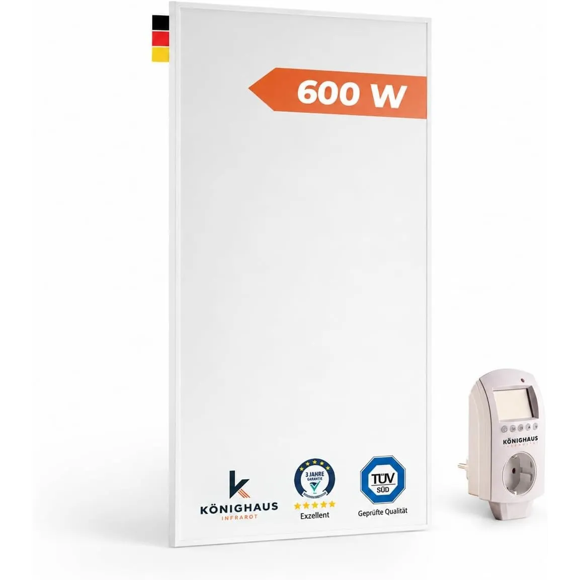 Könighaus Infrarotheizung 600 Watt - Eco-Modell - Thermostat