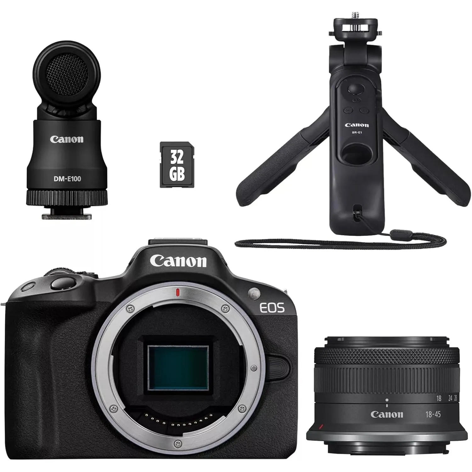 Canon EOS R50 Kamera + RF-S 18–45 mm IS STM Objektiv – Spiegellose Kamera (Digitalkamera mit Autofokus + Motiverkennung…