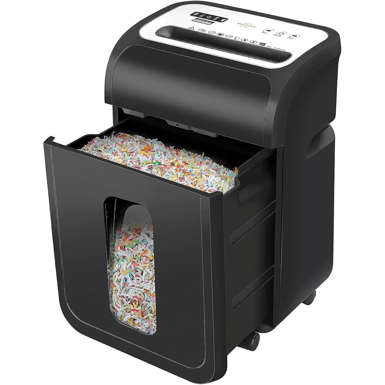 VidaTeco Aktenvernichter 15 Blatt Kreuzschnitt P-4 20L 60min-58dB für Büro