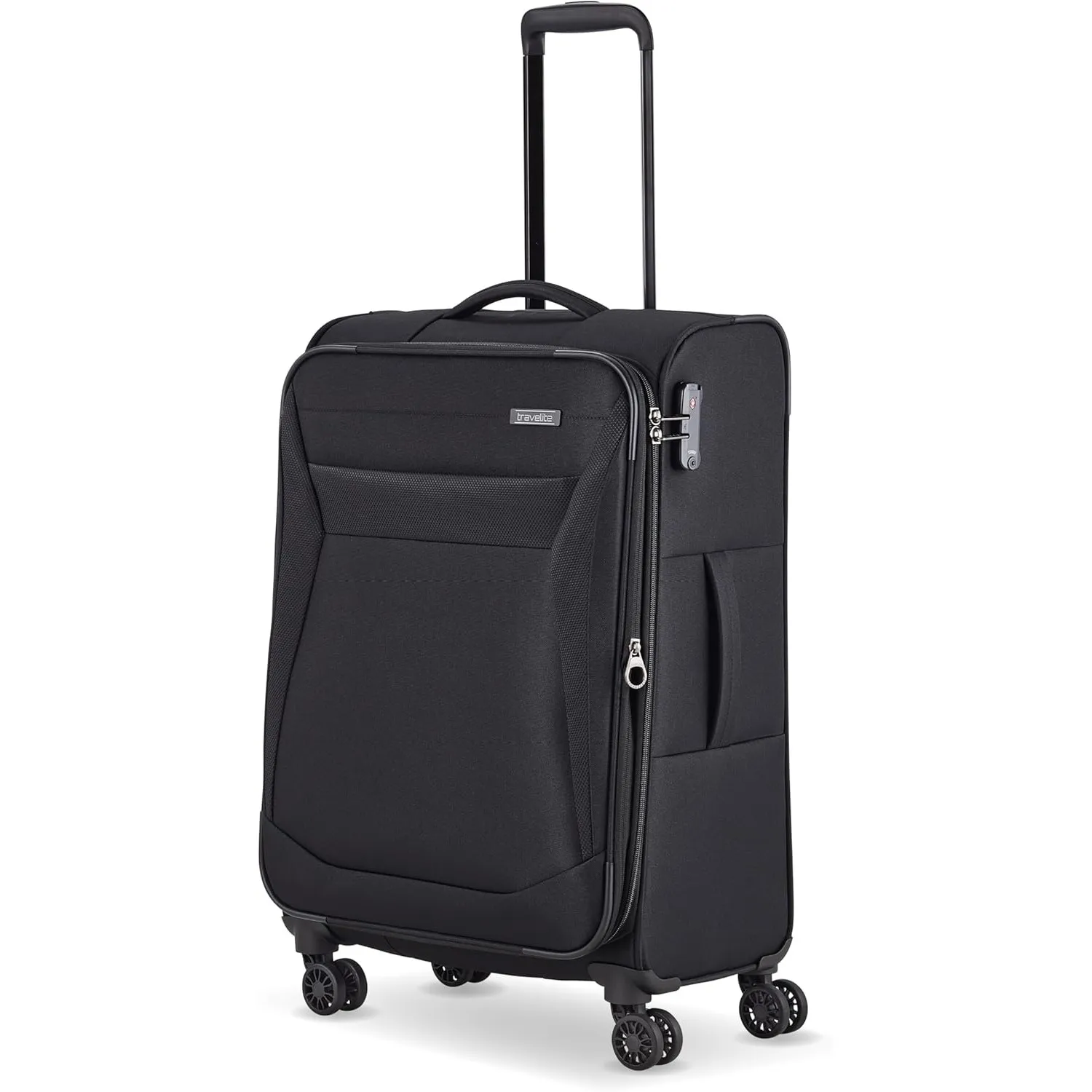 Travelite Koffer Chios Größe M, 67 cm, 60-66 Liter, mittelgroß, leicht | Weichschalenkoffer, Rollkoffer mit 4 Doppelrol…
