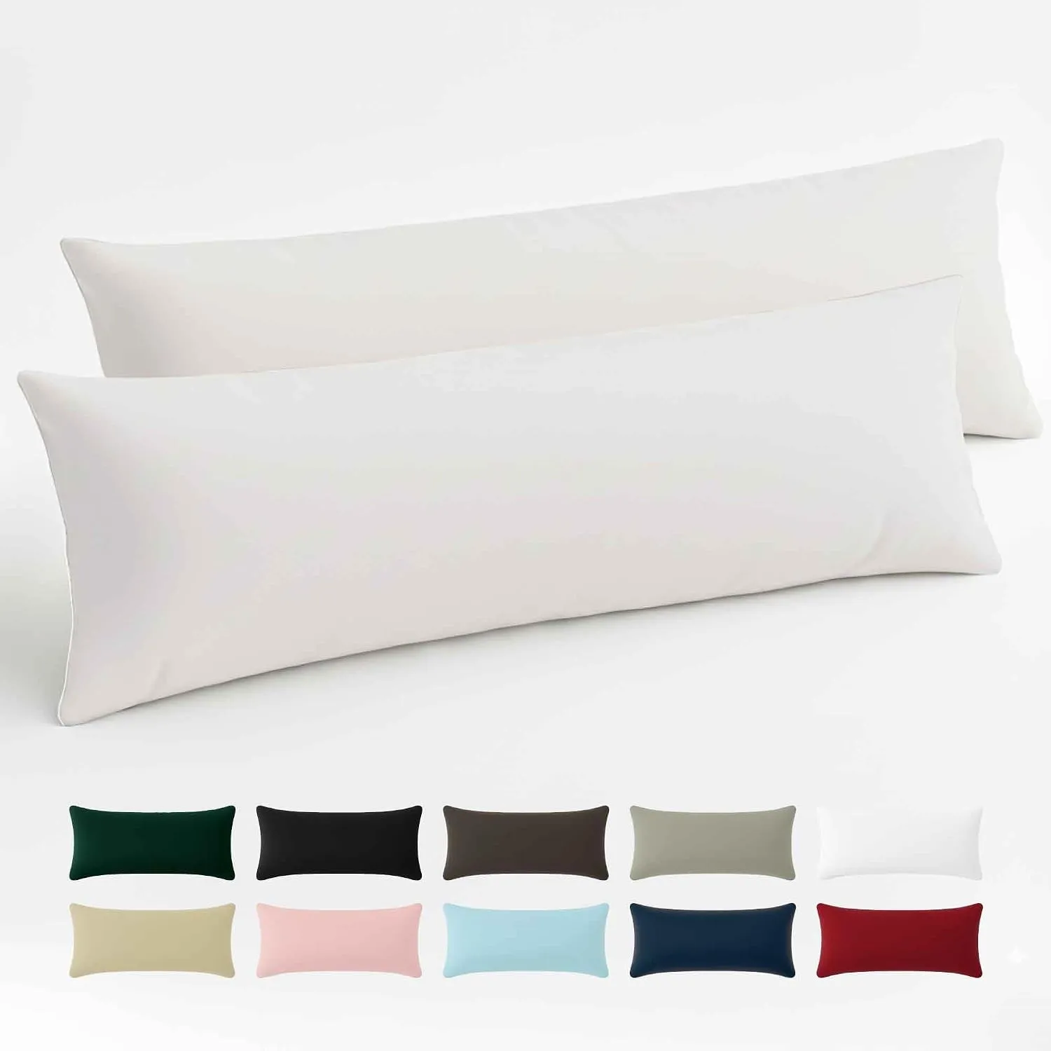 Dreamzie - Seitenschläferkissen Bezug 40 x 145cm - Renforcé - Weiß