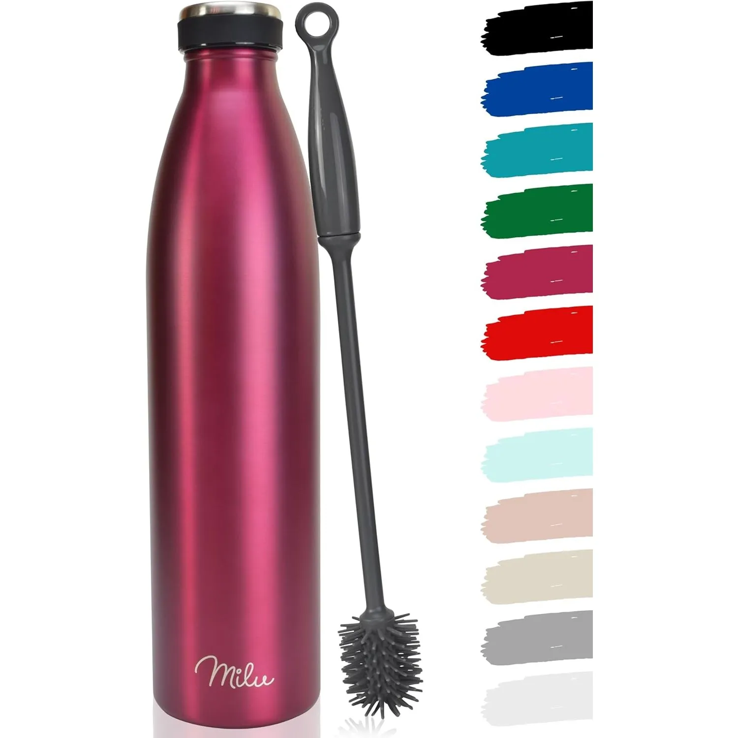Milu Edelstahl Trinkflasche 350ml, 500ml, 750ml, 1000ml, 1.5L – Thermosflasche, Isolierte Wasserflasche, Auslaufsichere…