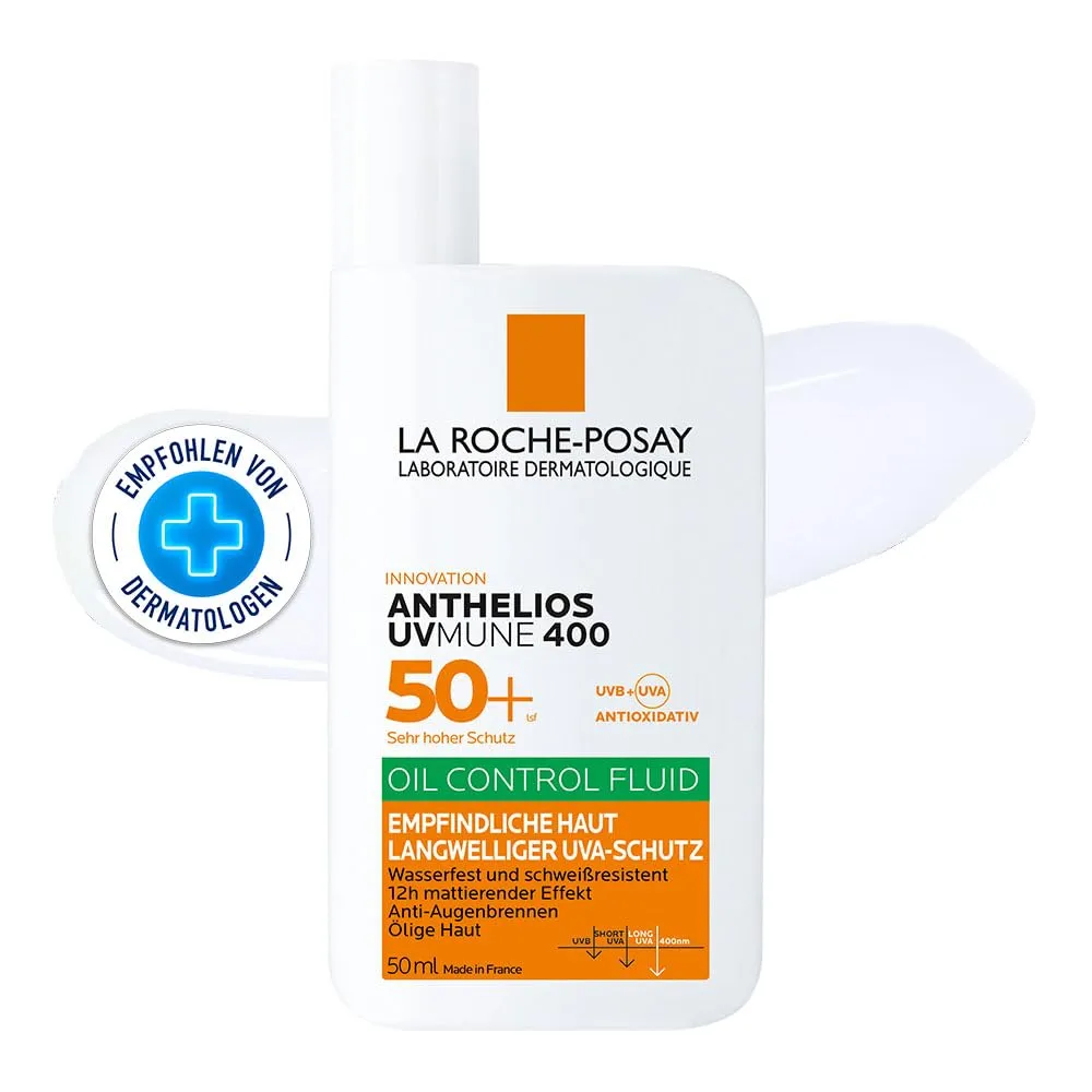 La Roche Posay Sonnenfluid, Für das Gesicht und ölige Haut, Transparent und mattierend, Mit Airlicium-Technologie, Ohne…