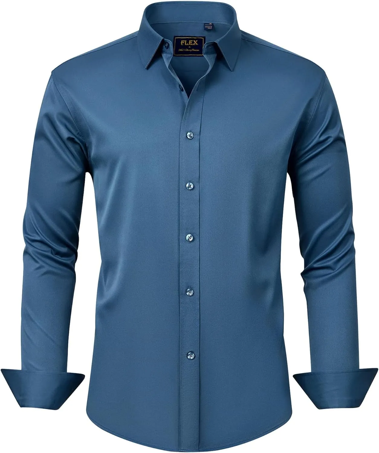 J.Ver Men’s Shirt, Plain Colours, Stretch, Long Sleeves, Regular Fit, Casual Shirts, Easy-Iron, Business Shirt, Suit Sh…