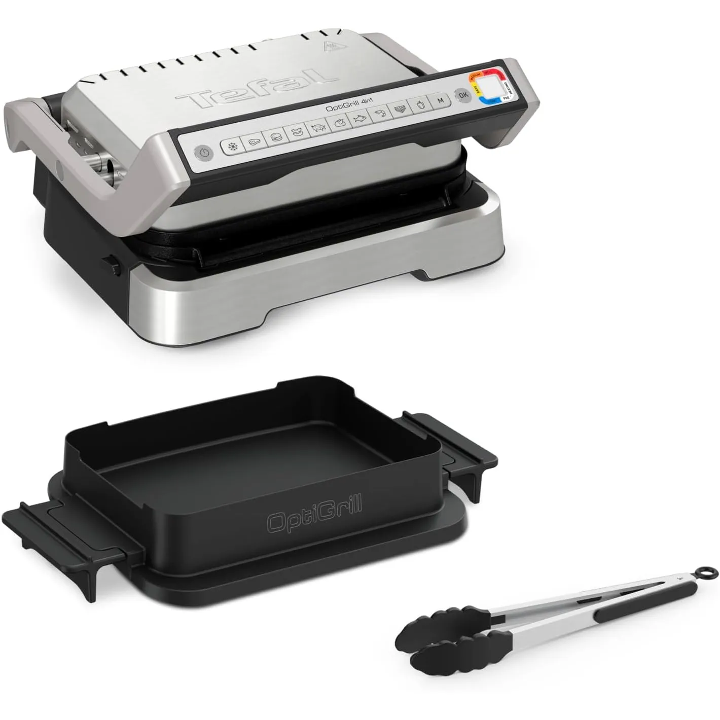 Tefal OptiGrill 4in1 Kontaktgrill mit Backschale, Aufklappbar, Tischgrill, 9 automatische Programme, Garstufenanzeige, …