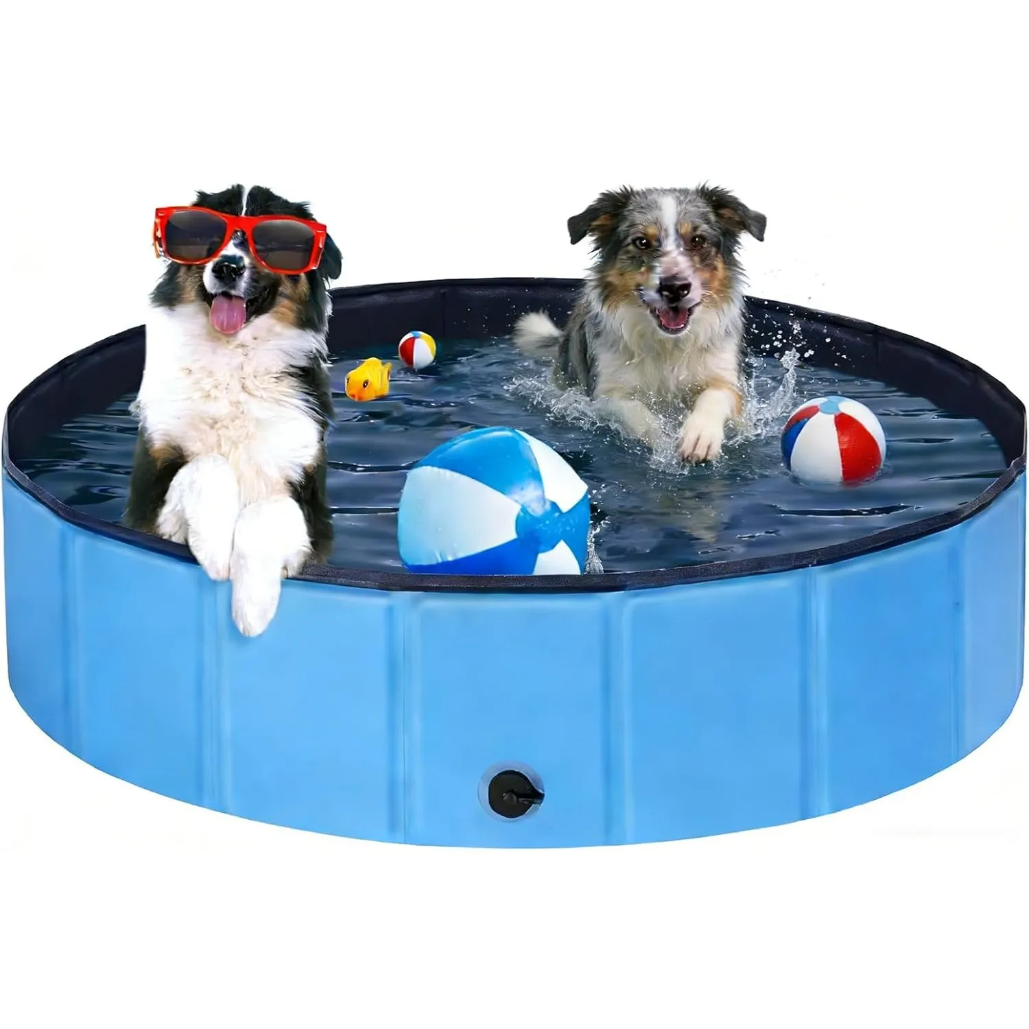 Hundepool für Große & Kleine Hunde, Faltbare Hunde Pool rutschfest, 120 x 30cm Schwimmbecken für Hund Verdickt PVC, Pla…