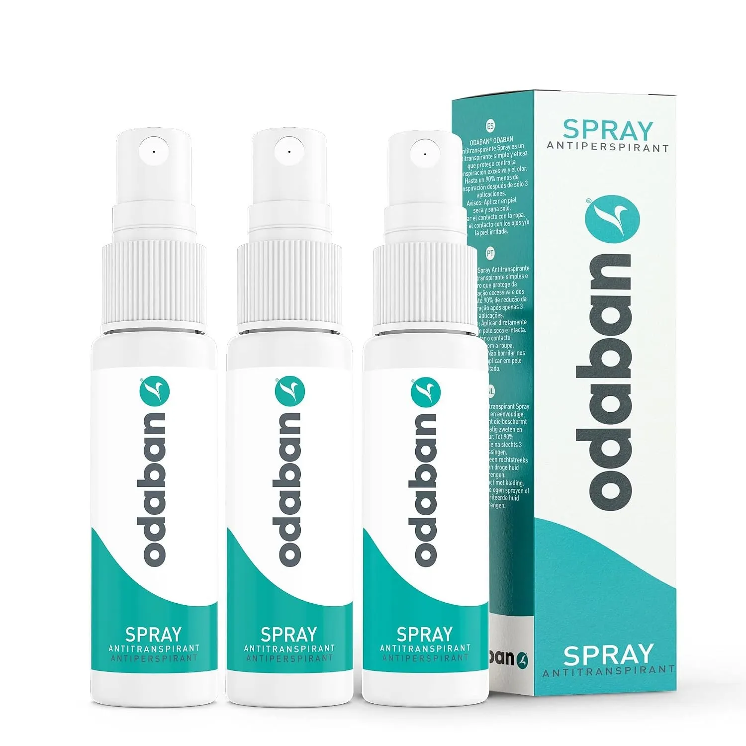 odaban® Antitranspirant Deo Spray 3 x 30 ml gegen starkes Schwitzen | Anti-Schweiß-Deo für Hände, Achseln und Kopf | An…
