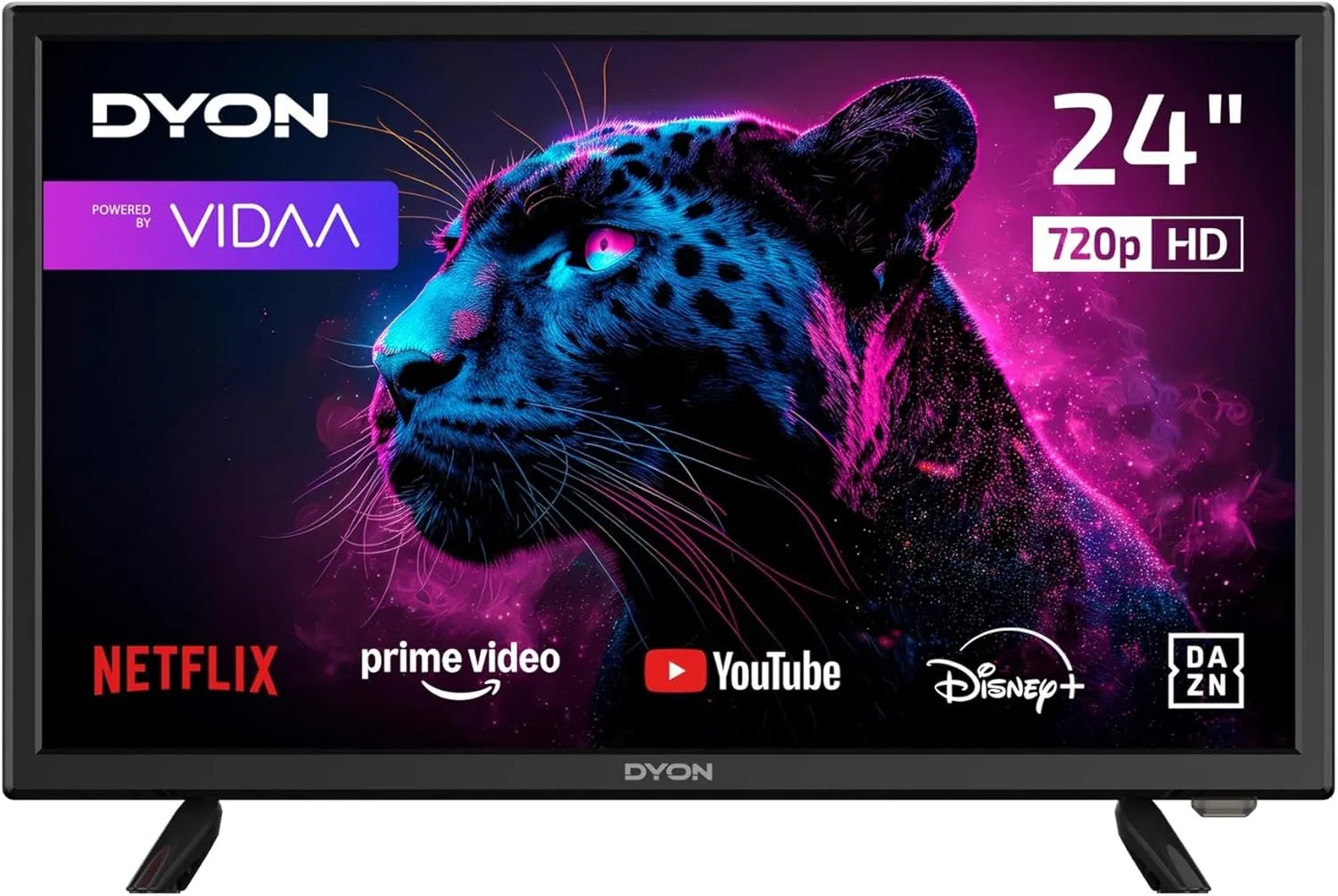 DYON Movie Smart 24 VX - 24 Zoll (60 cm) Smart TV mit HD Triple Tuner (DVB-C/-S2/-T2), App Store, Prime Video, Netflix,…