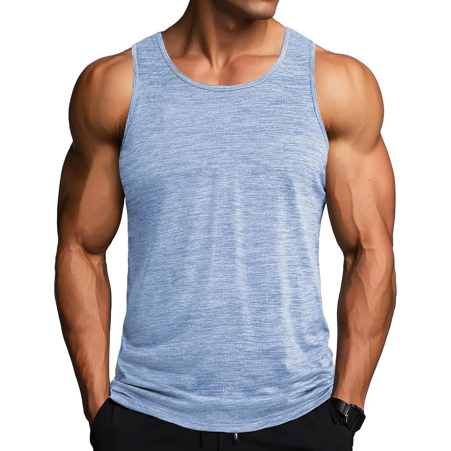 MAGCOMSEN Herren Tank Tops Leicht Achselshirt Ärmellos Quick Dry Sport T-Shirt Laufen Fitness Tankshirts Sommer Outdoor…