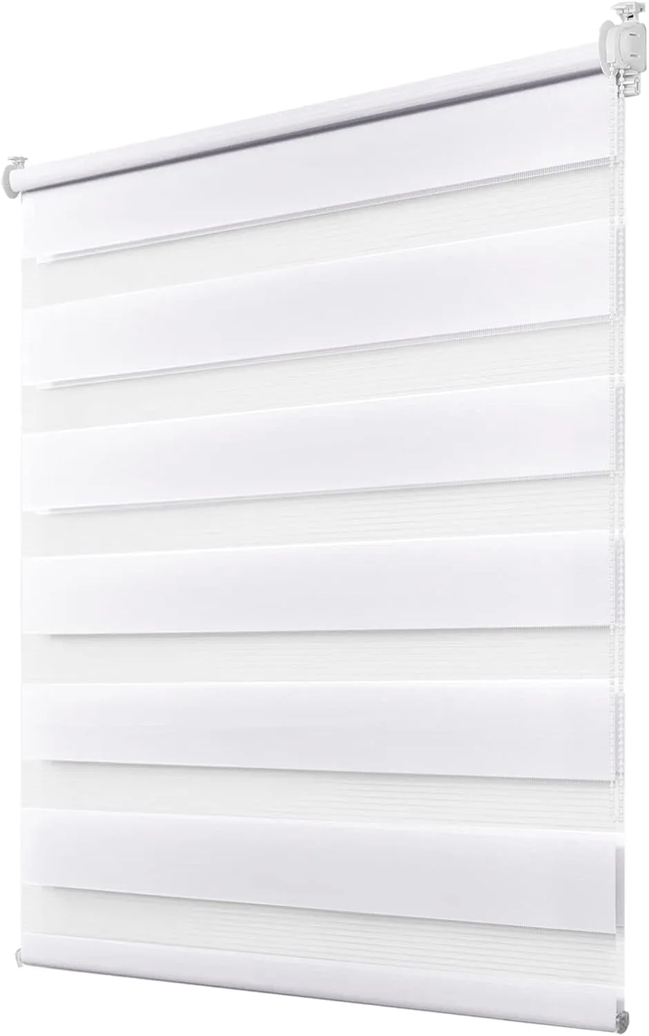 Deswell Doppelrollo Klemmfix ohne Bohren Weiß B80 x H100 cm (Stoffbreite 76cm) Rollos für Fenster ohne Bohren für Fenst…