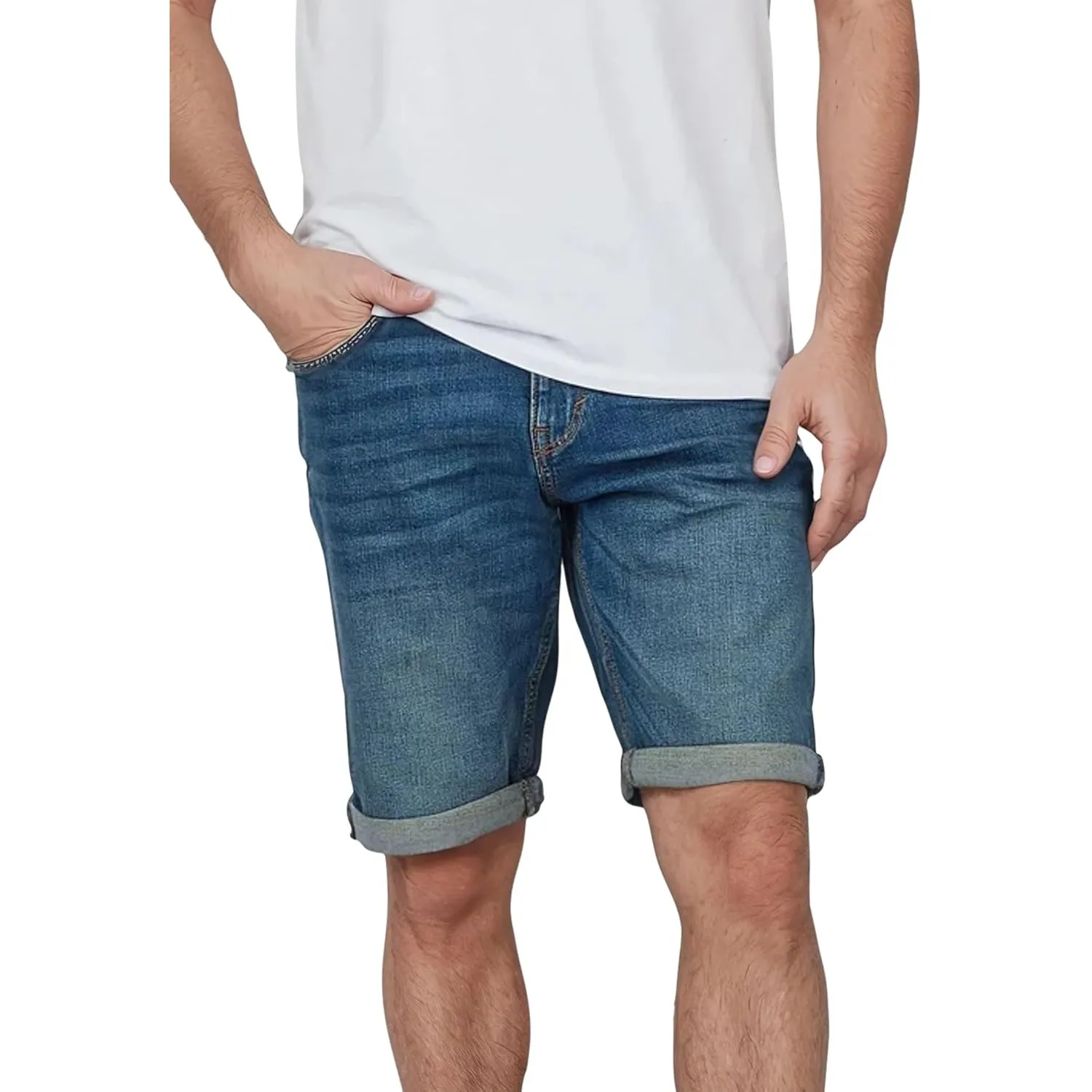 TOM TAILOR Jeans Shorts Herren Stretch Kurz Regular Slim Fit Josh Kurze Hosen Bermuda Shorts Sommer Denim Einfarbig Bla…