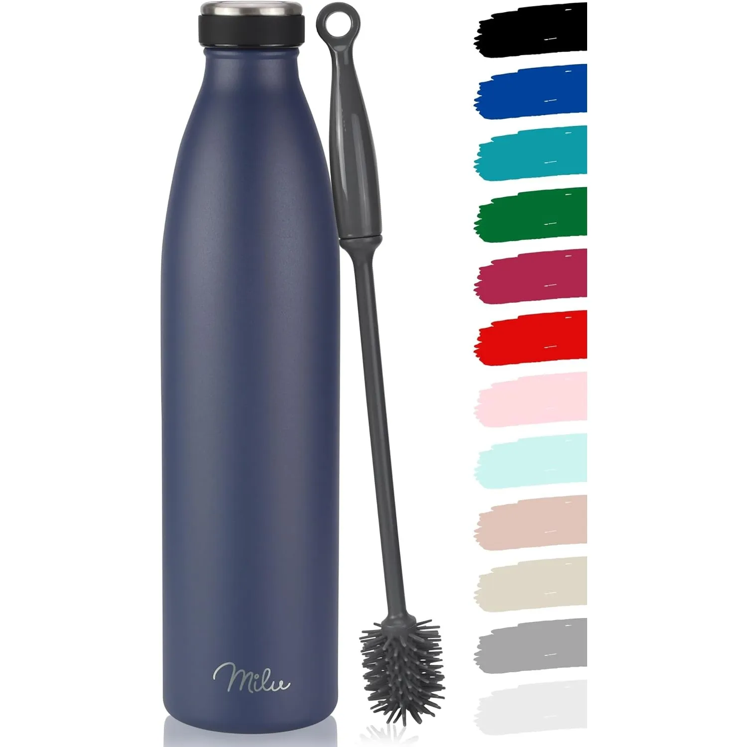 Milu Edelstahl Trinkflasche 350ml, 500ml, 750ml, 1L, 1.5L Thermosflasche, Isolierte Wasserflasche, Auslaufsichere Isoli…