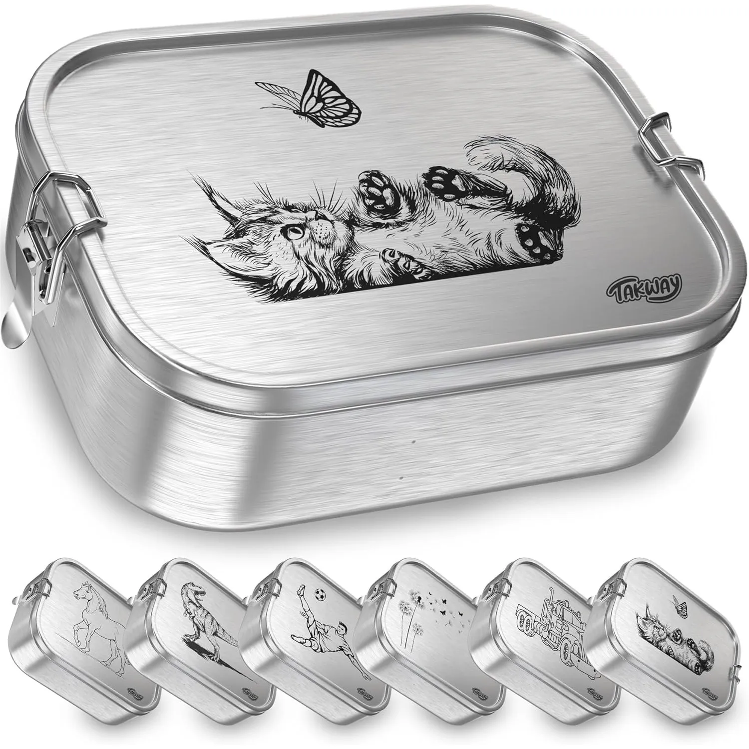 Edelstahl Brotdose mit Fächern 800ml – Auslaufsichere Lunchbox für Kinder & Erwachsene, Bento Box mit flexibler Unterte…