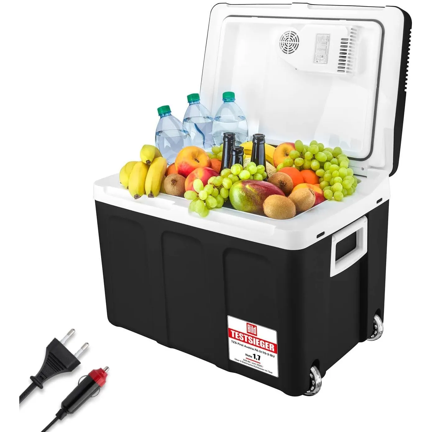 TZS First Austria - Kühlbox 45L elektrisch 12V 230V Anschluss für Auto & Steckdose - Thermoelektrische Cool Box kühlt &…