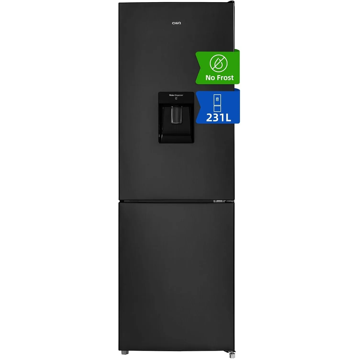 CHiQ Kühlschrank mit Wasserspender 2XL, No Frost, 231L, 54cm B, 57,6cm T