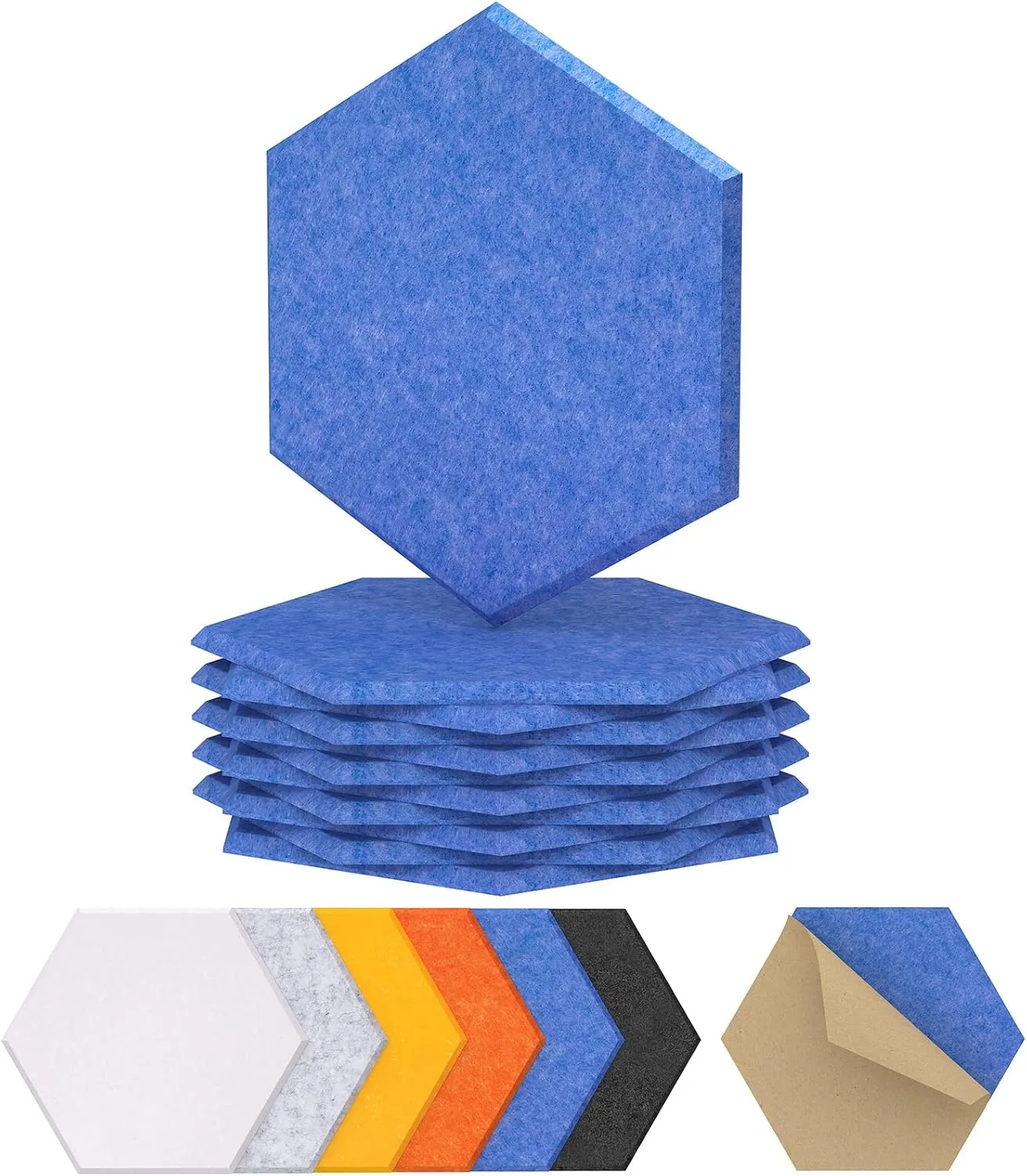Hexagon Akustikplatten selbstklebend 12St. TONOR schallschutzplatten Schallschutz mit Hochdichte Wandfliesen Schalldämm…