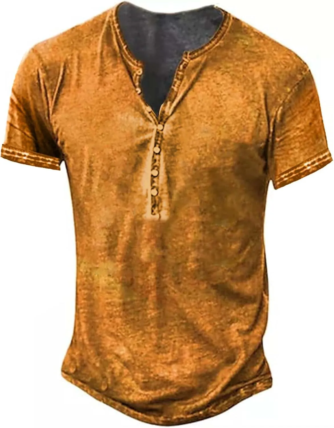 Men's Long-Sleeves/Short Sleeves Henley Shirt, Men's Casual Shirt, Vintage, Lightweight, Cotton, Slim Fit, T-Shirt
