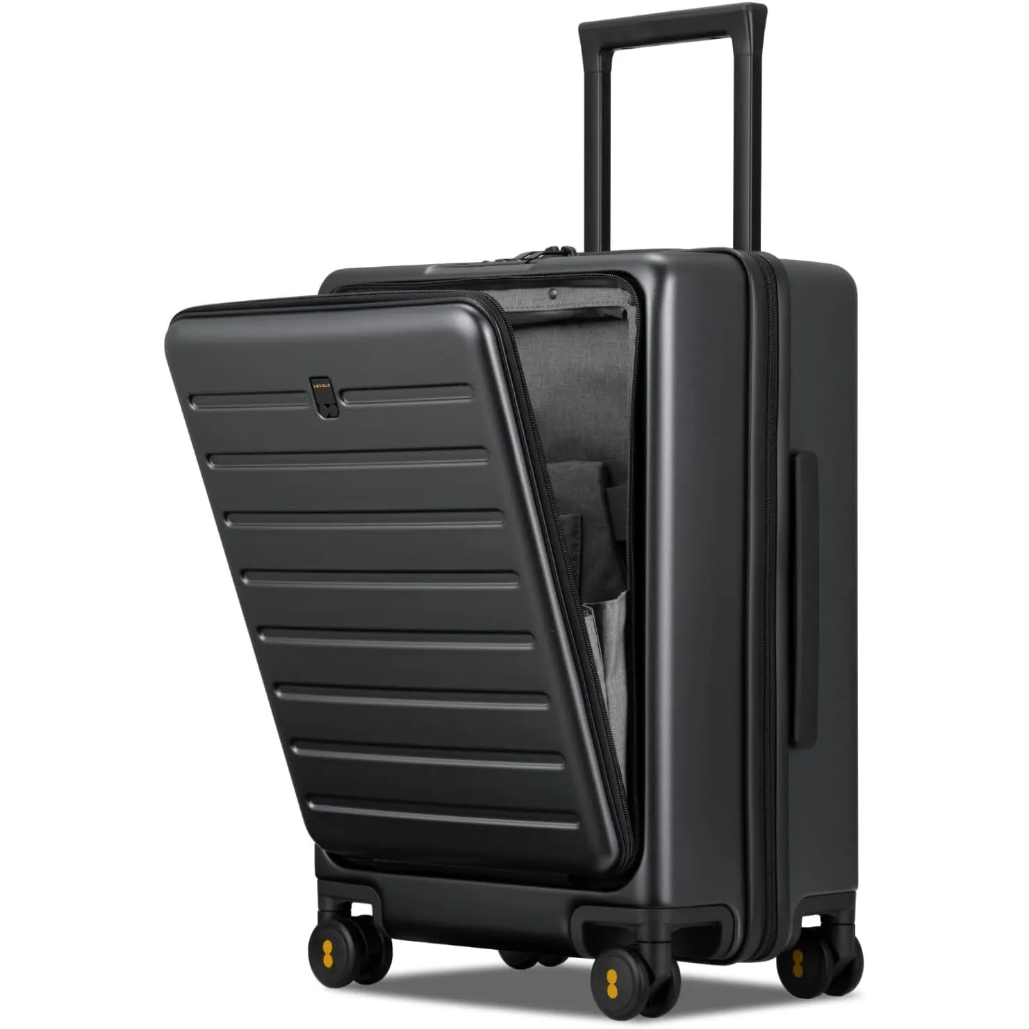 LEVEL8 Koffer Trolley mit Frontfach, Leicht Hartschalenkoffer 4 Spinner Zwillingsrollen,TSA, Business Koffer mit Laptop…