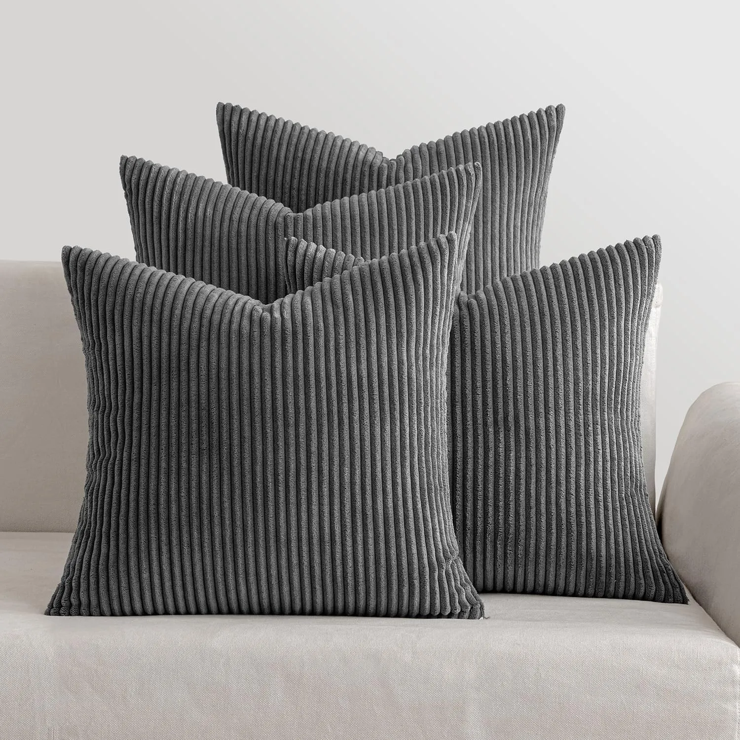 MIULEE 4er Set Kissenbezüge Kord Kissenhülle Dekorative Kissenbezug Sofakissen Couchkissen Dekokissen Zierkissenbezug D…