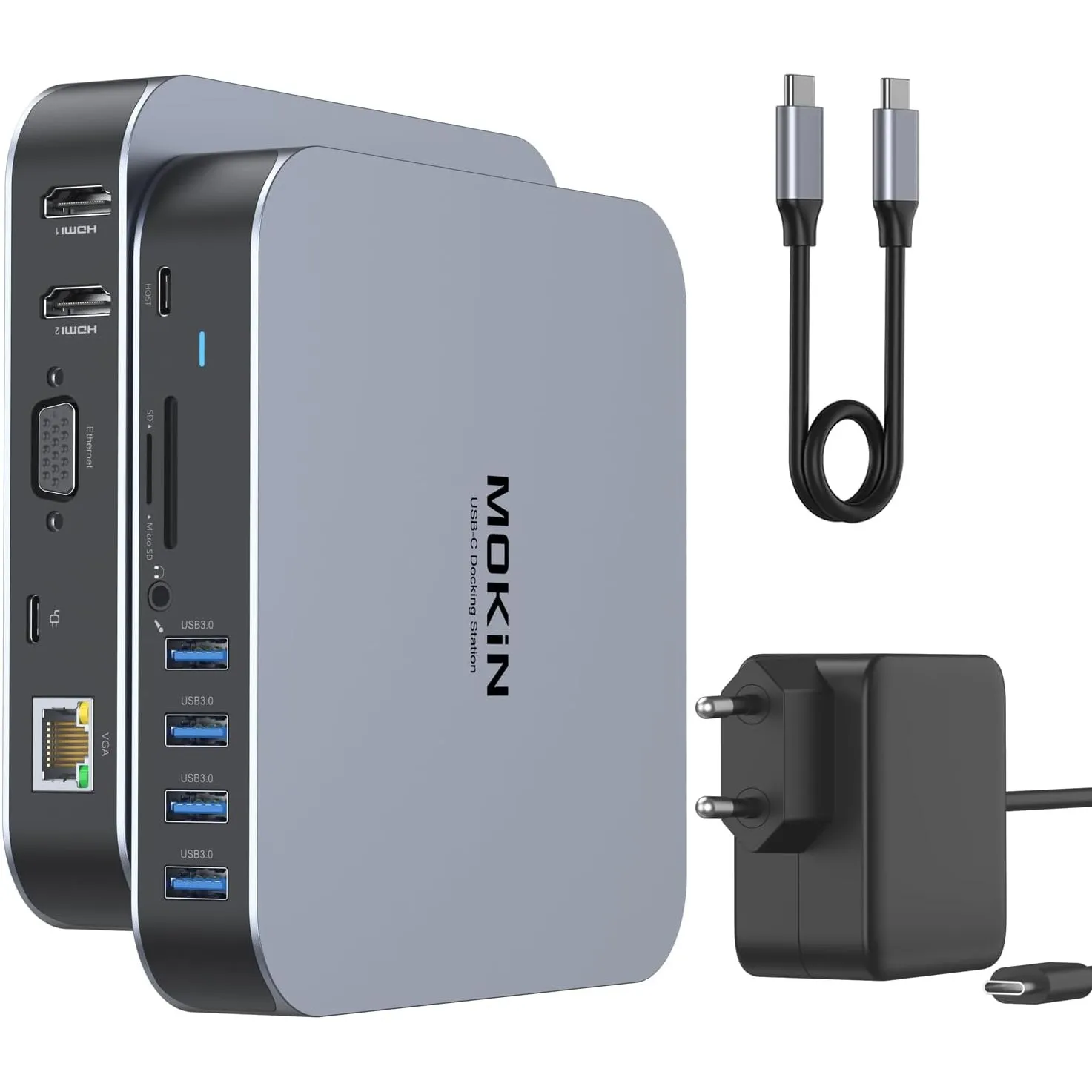 MOKiN Dockingstation MacBook, Docking Station für MacBook Air/Pro | 13 in 1 MacBook Adapter mit 65W Netzteil, USB C Doc…