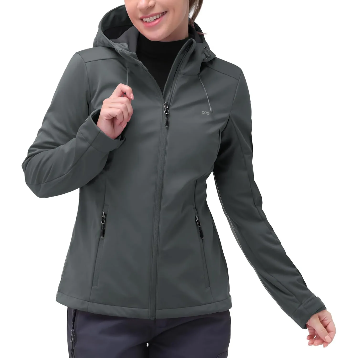 33,000ft Damen Softshelljacke Wasserdichte Funktionsjacke mit Kapuze
