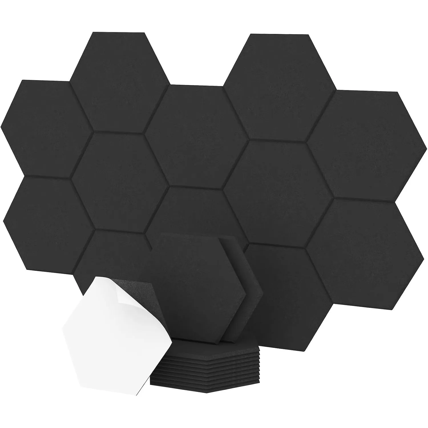 Hexagon Akustikpaneele selbstklebend 12 Stücke, TONOR Schallabsorber Schallschutz mit Hochdichte Wandfliesen Schalldämm…