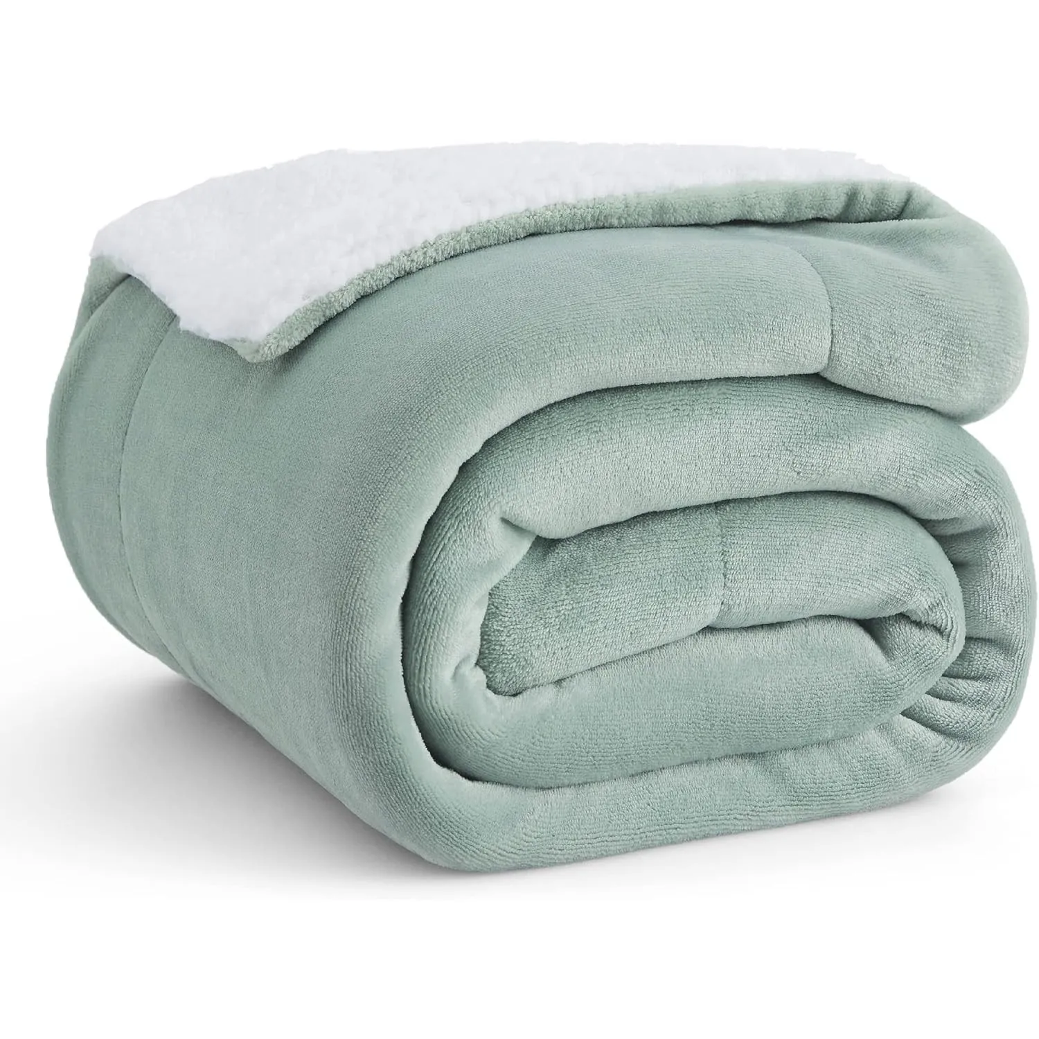 BEDSURE Sherpa Kuscheldecke Flauschig 150x200 - Sofadecke, Grün