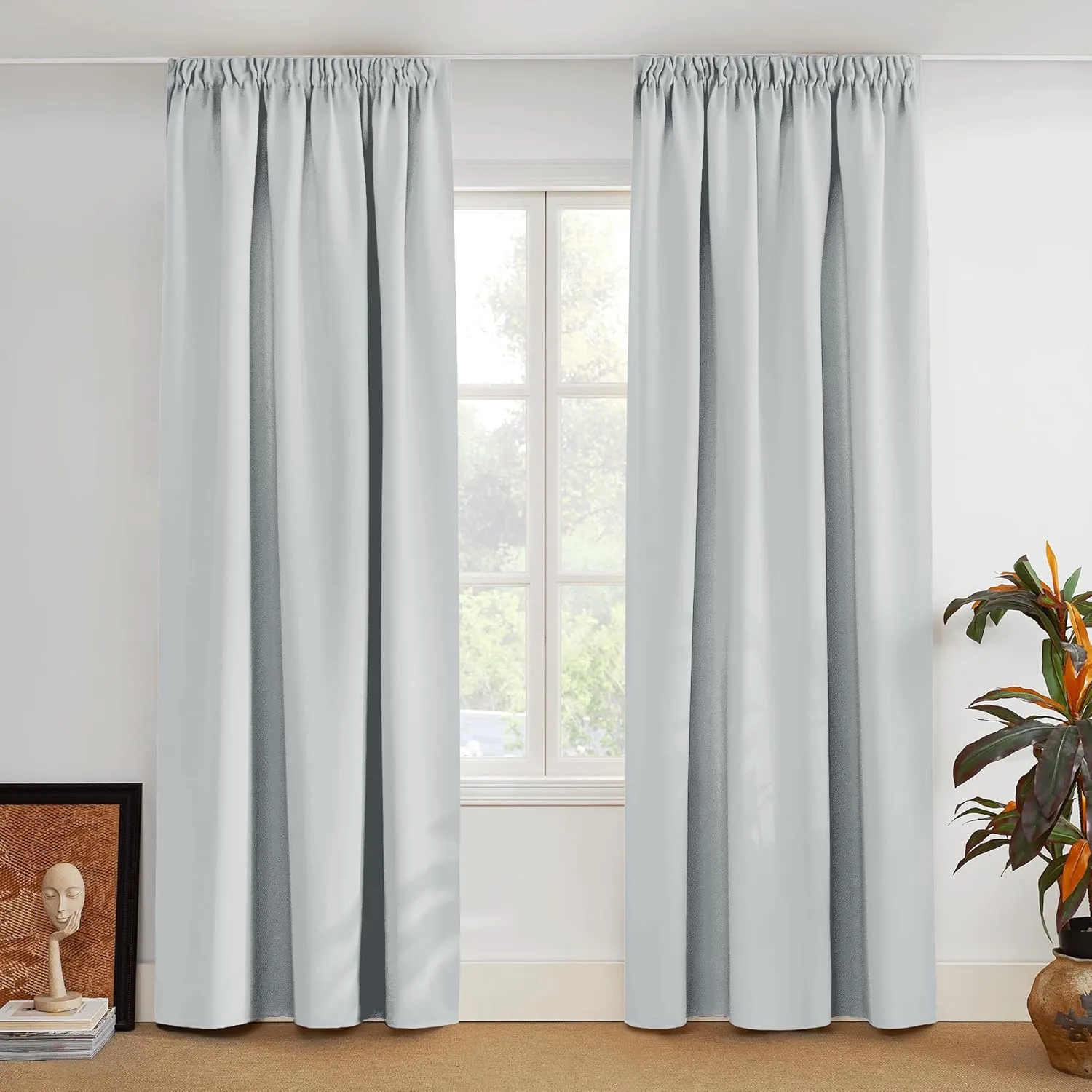 PONY DANCE Verdunkelnde Gardinen für Schienensystem Wohnzimmer Vorhang Thermo Kälteschutz 2er Set H 300 x B 140 cm Verd…