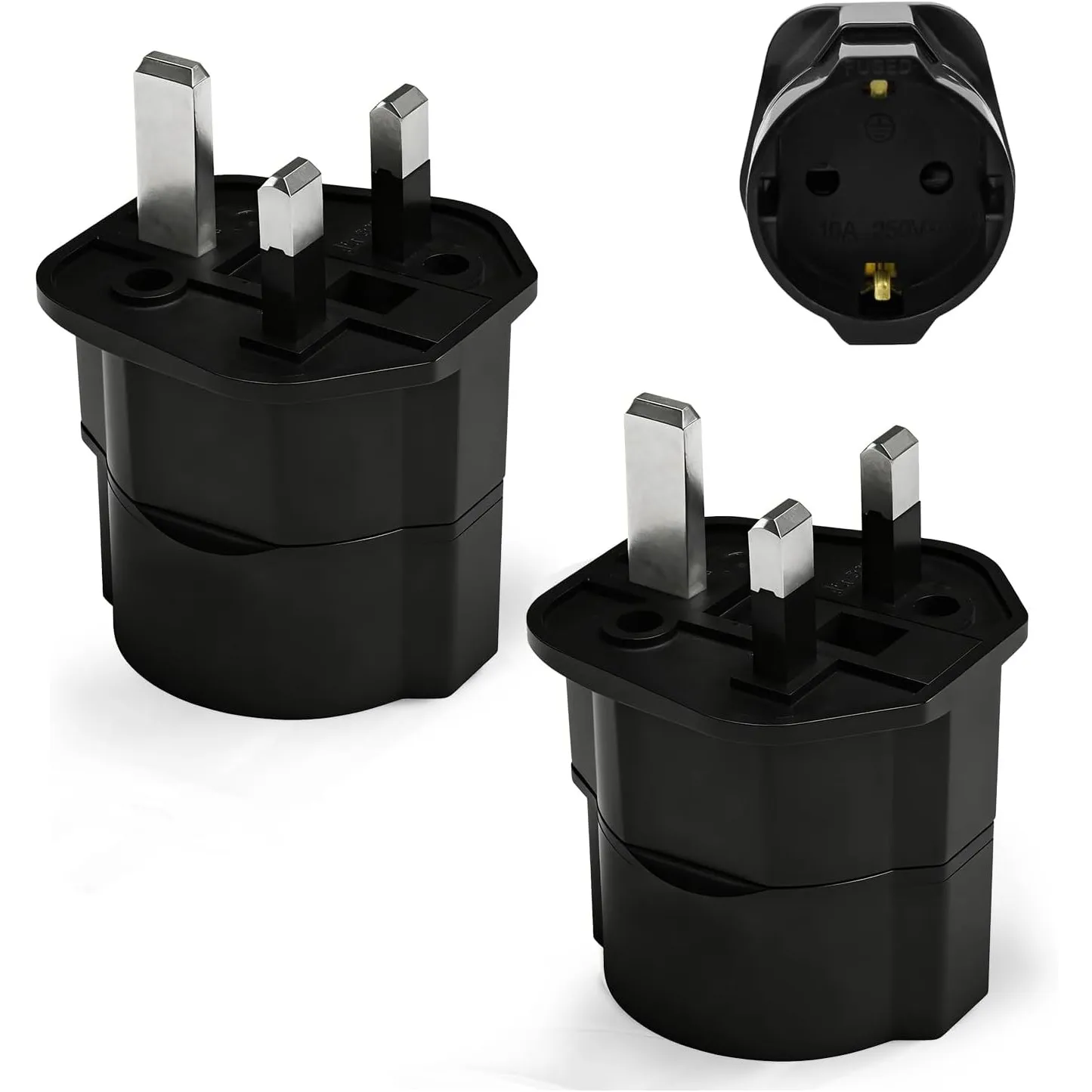2 Stück Reiseadapter UK Adapter England Deutschland Stecker, Reisestecker Typ G Steckdose, Travel Adapter UK, Steckdose…