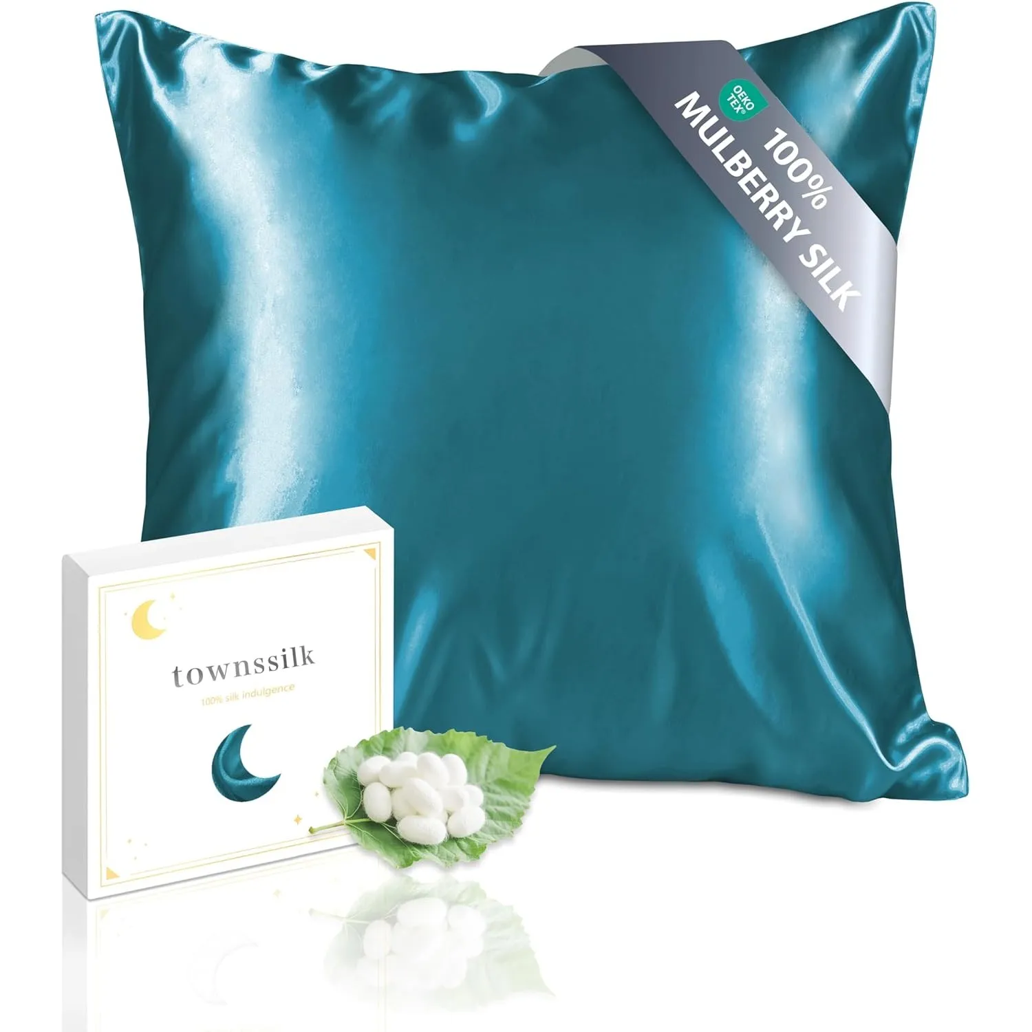 townssilk Beidseitig 100% 19momme Pure Maulbeerseide Kissenbezug für Haar und Haut Gesundheit, 1 Stück 40x40cm Größe Ki…