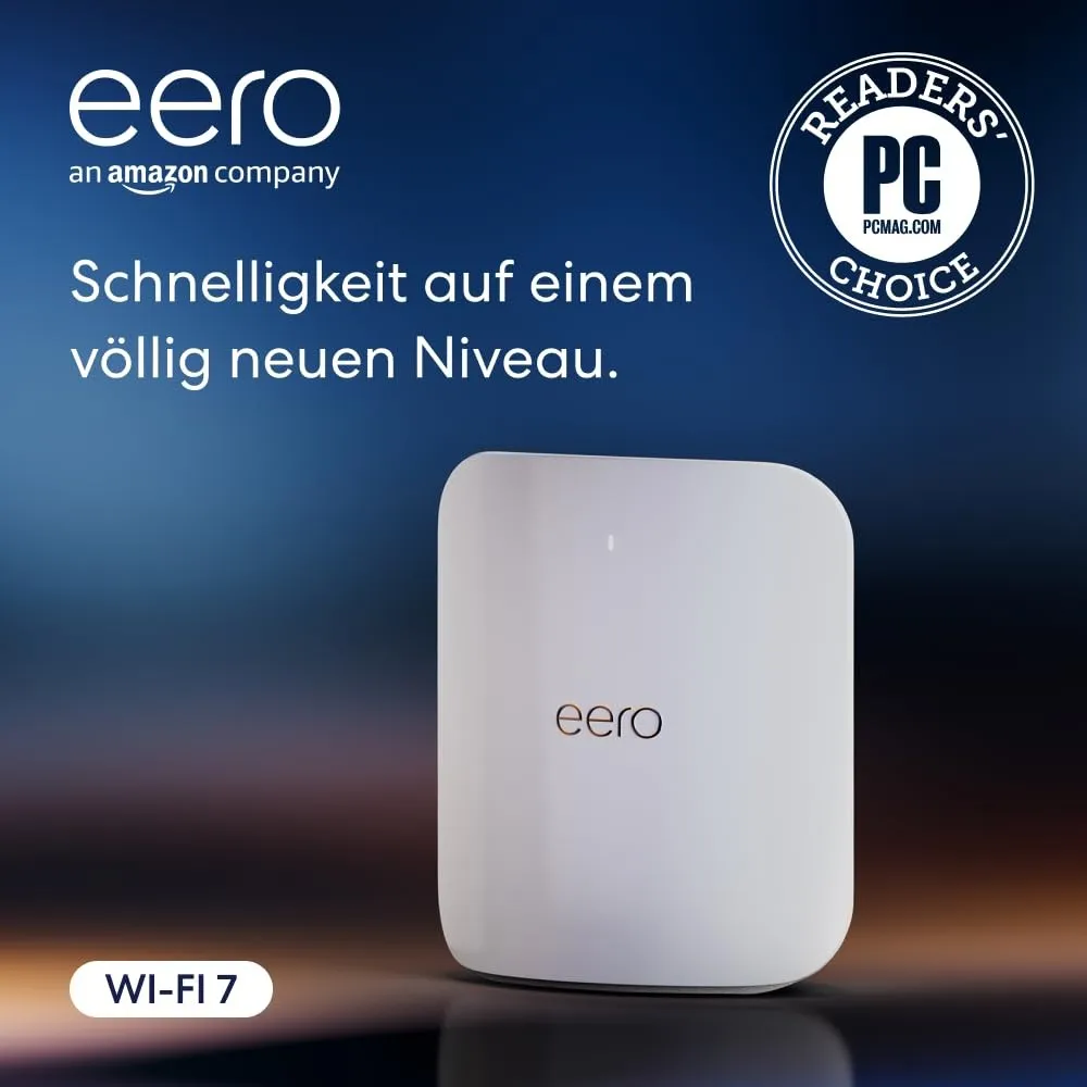 Amazon eero Max 7 Mesh-WLAN-Router | 10-Gbit/s-Ethernet | Bis zu 230 m² Abdeckung | Für Verbindungen mit über 250 Gerät…